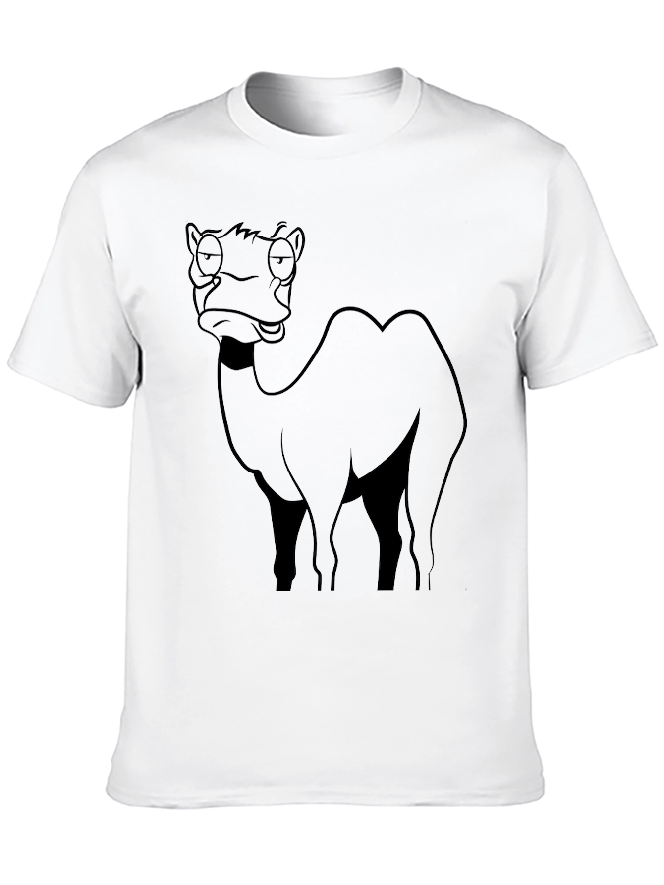 Funny Camel Cartoon Black T-Shirt