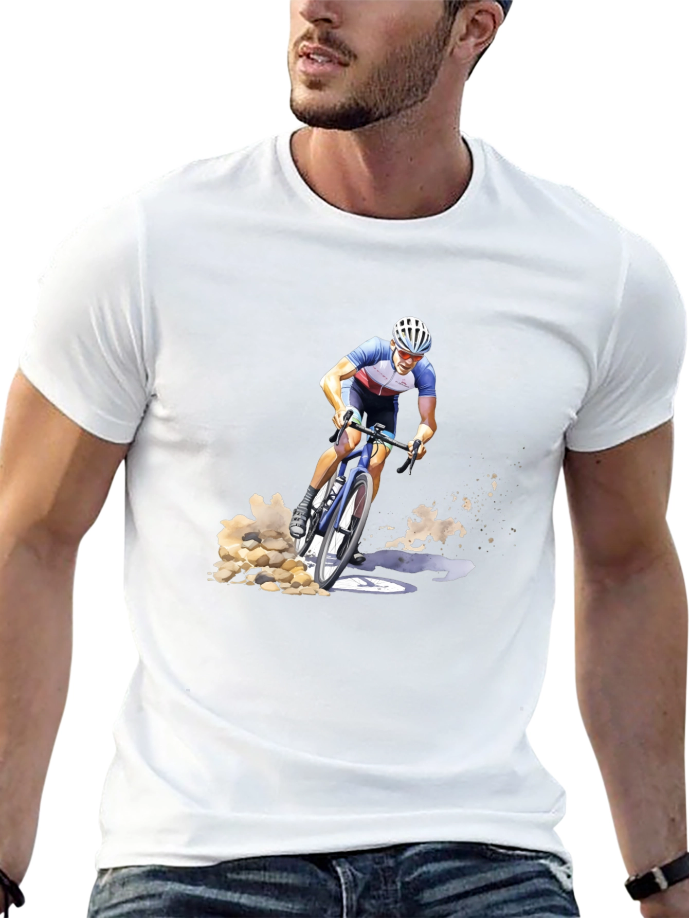 Cyclist Graphic Tee - Black Cotton Blend