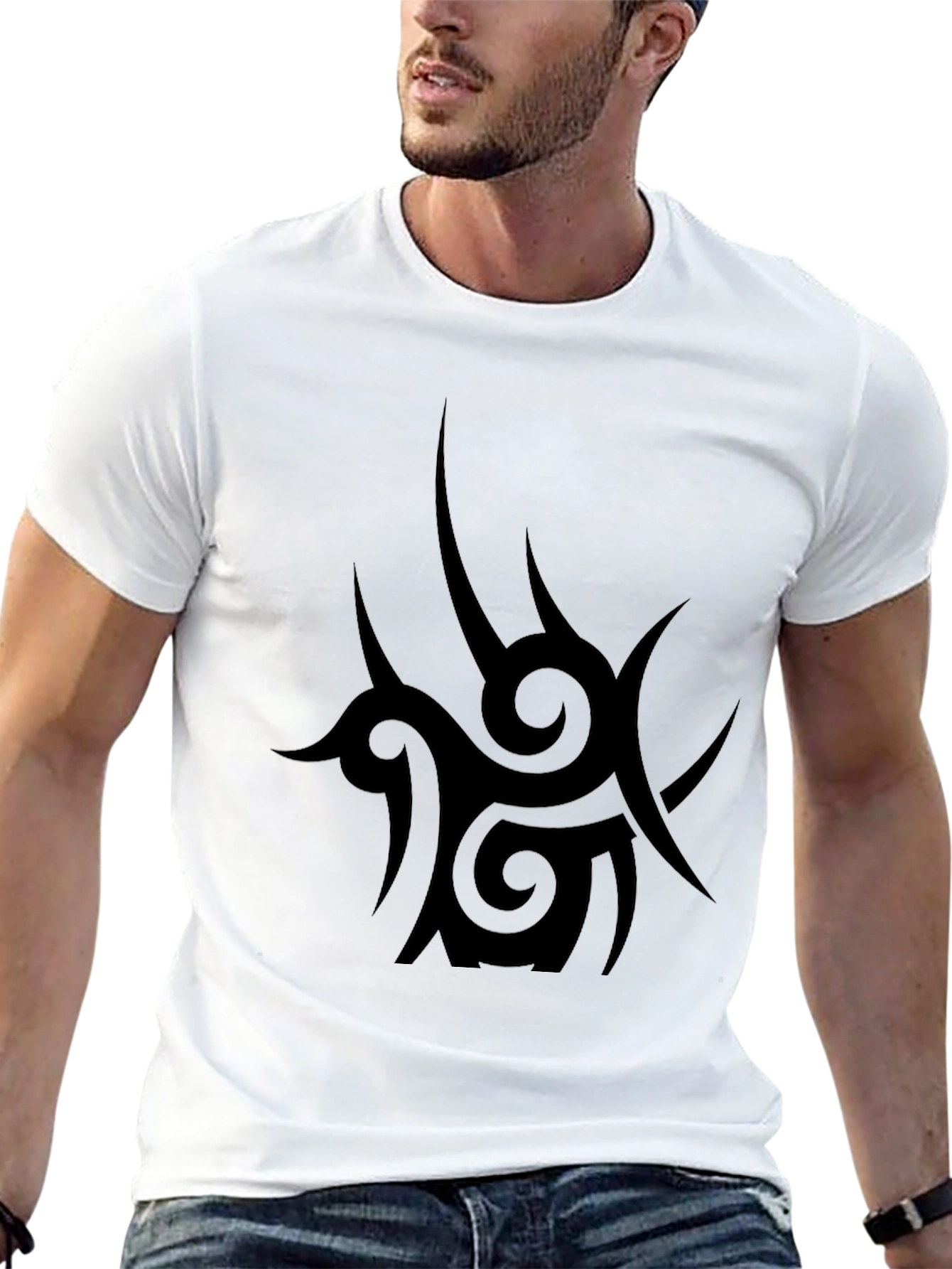Tribal Tattoo Graphic Black T-Shirt