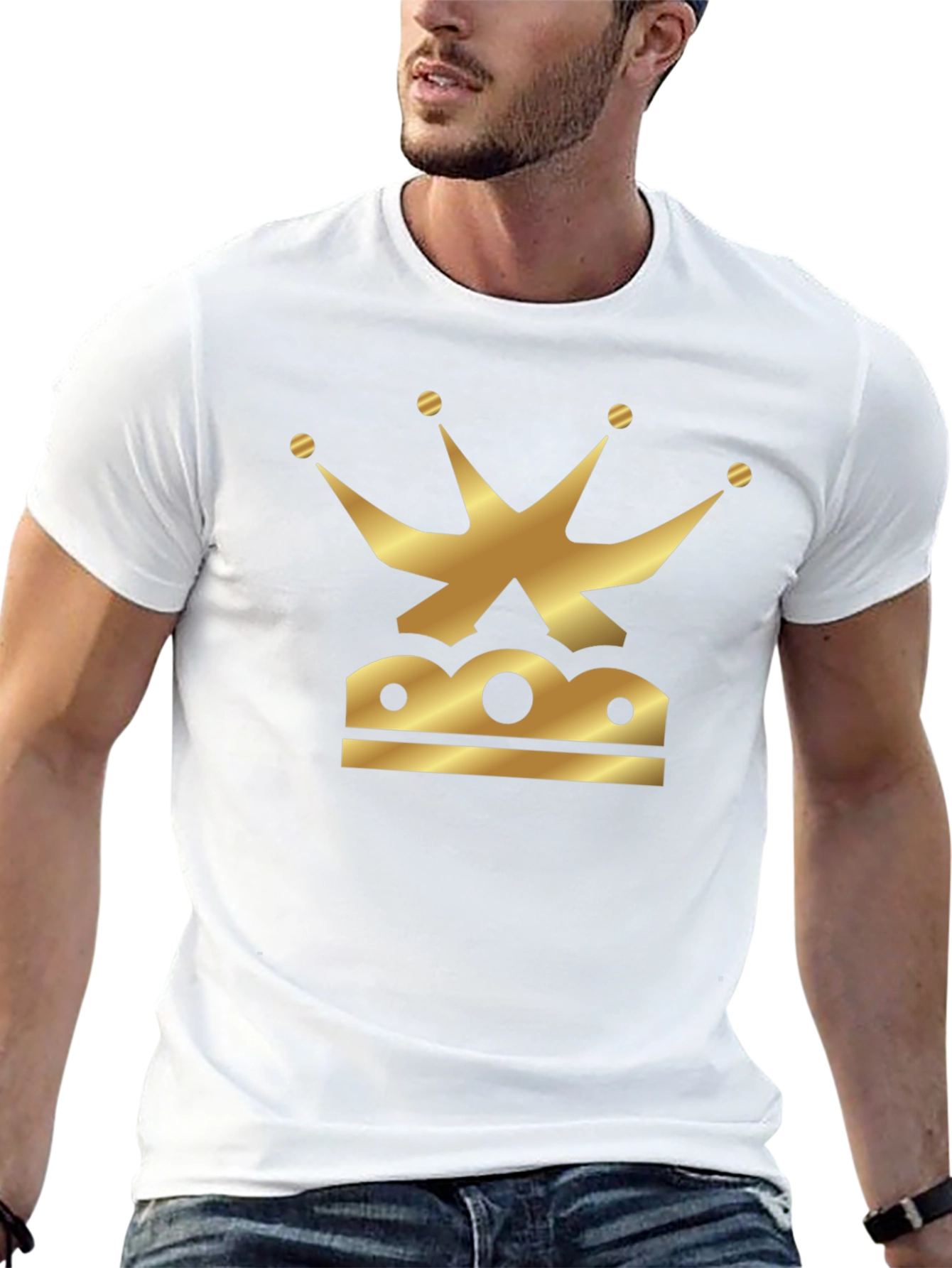Golden Crown Graphic Black T-Shirt