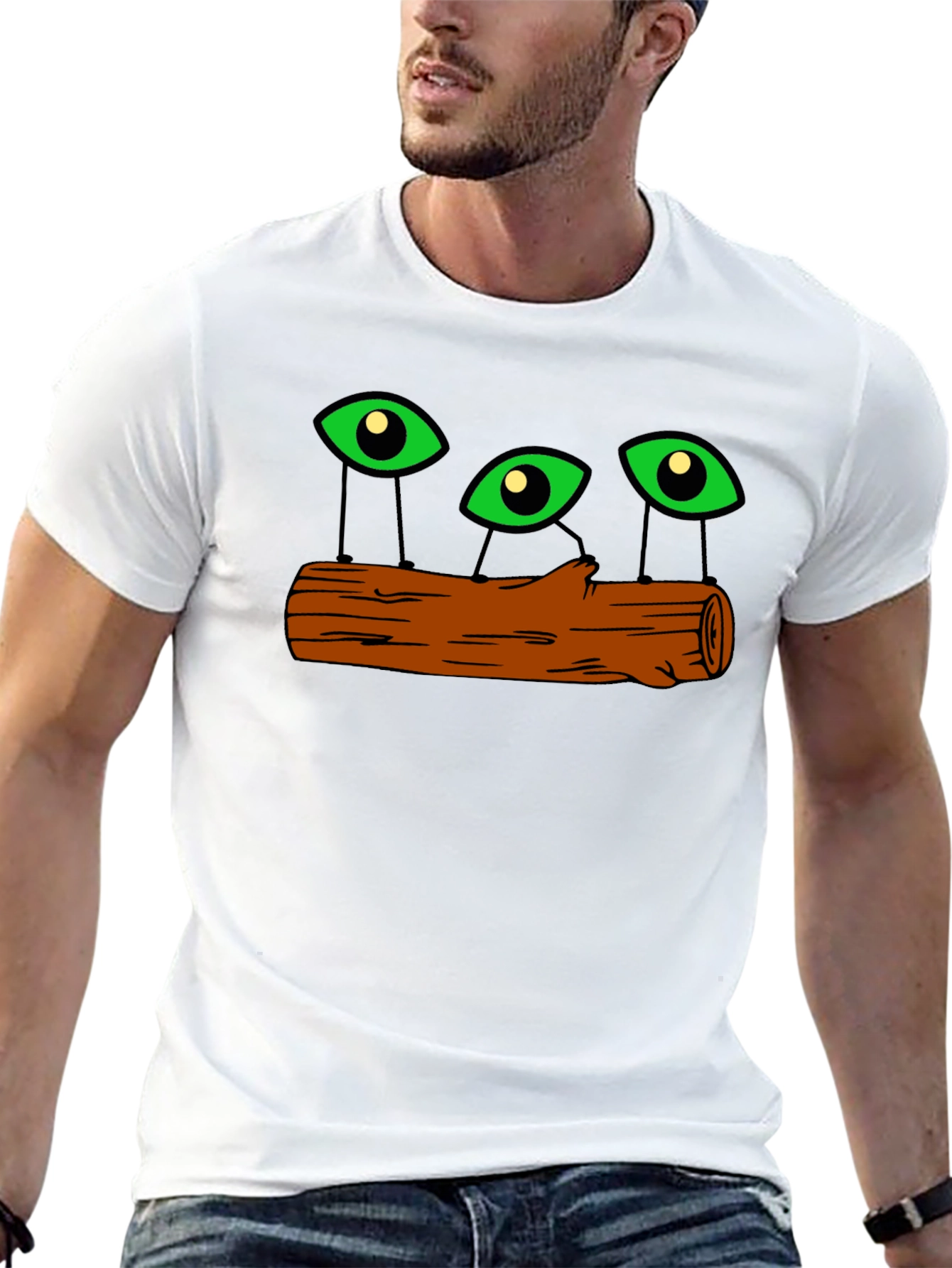 Mystic Eyes Log Black T-Shirt