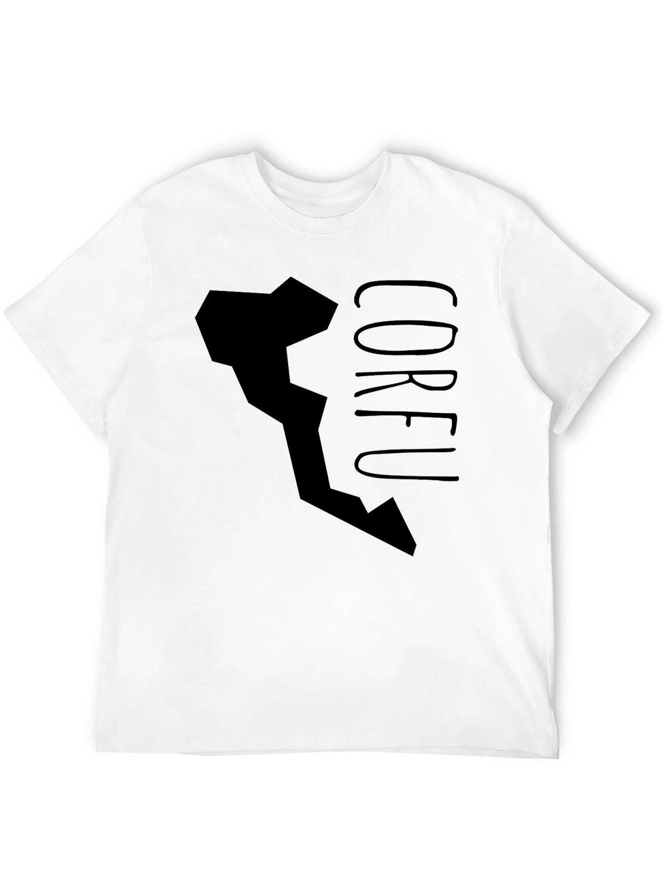 Corfu Graphic Print Black T-Shirt