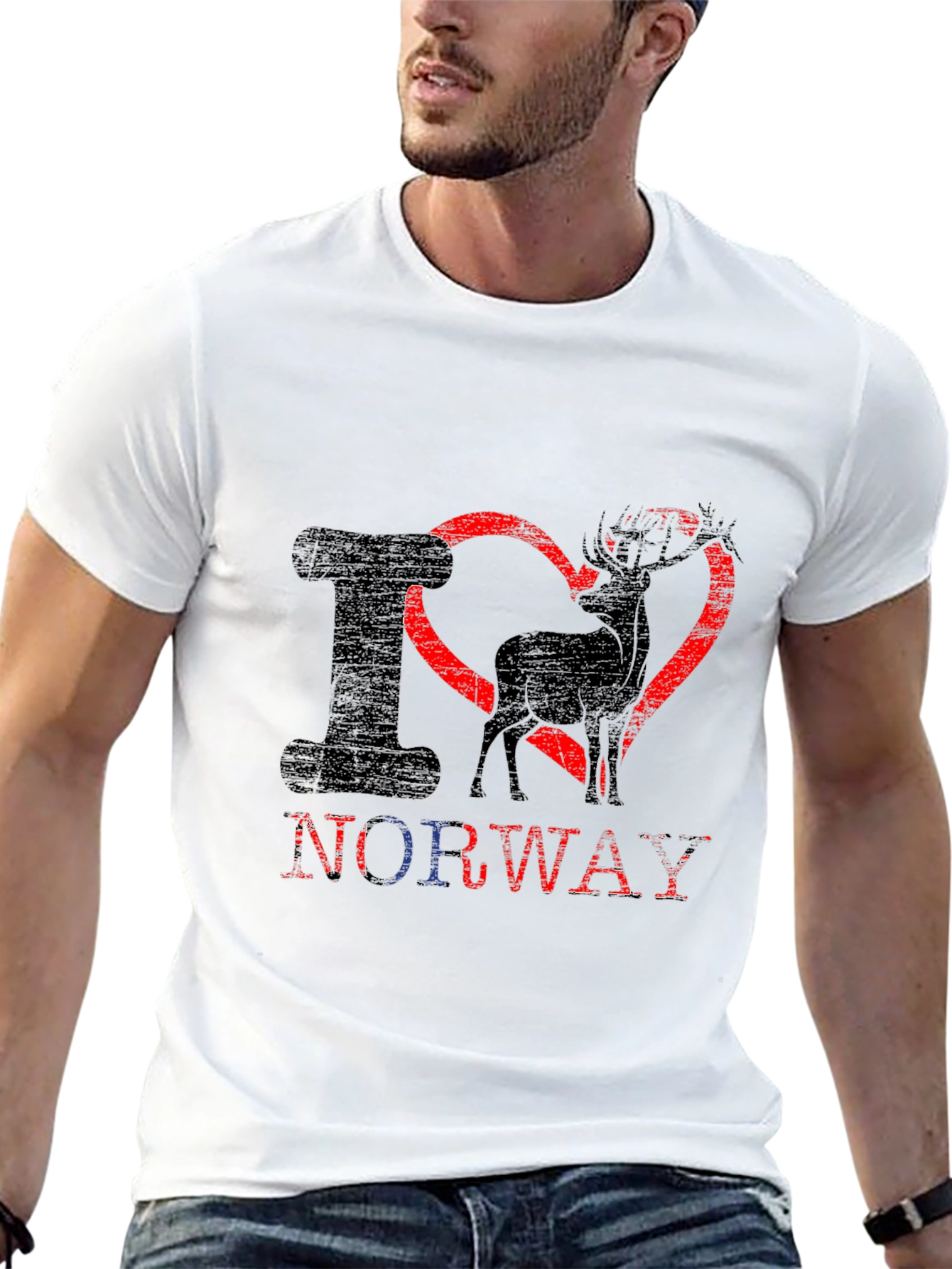 I Heart Norway Deer T-Shirt - Black