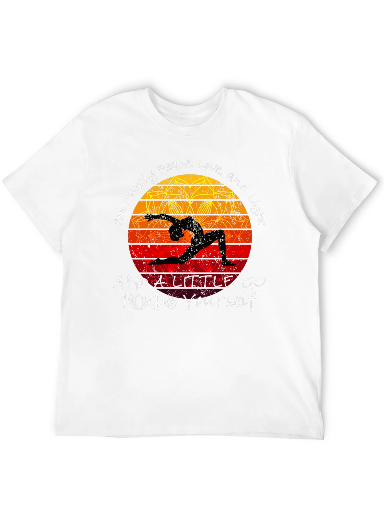 Peace Love Light T-Shirt Yoga Silhouette Graphic Tee
