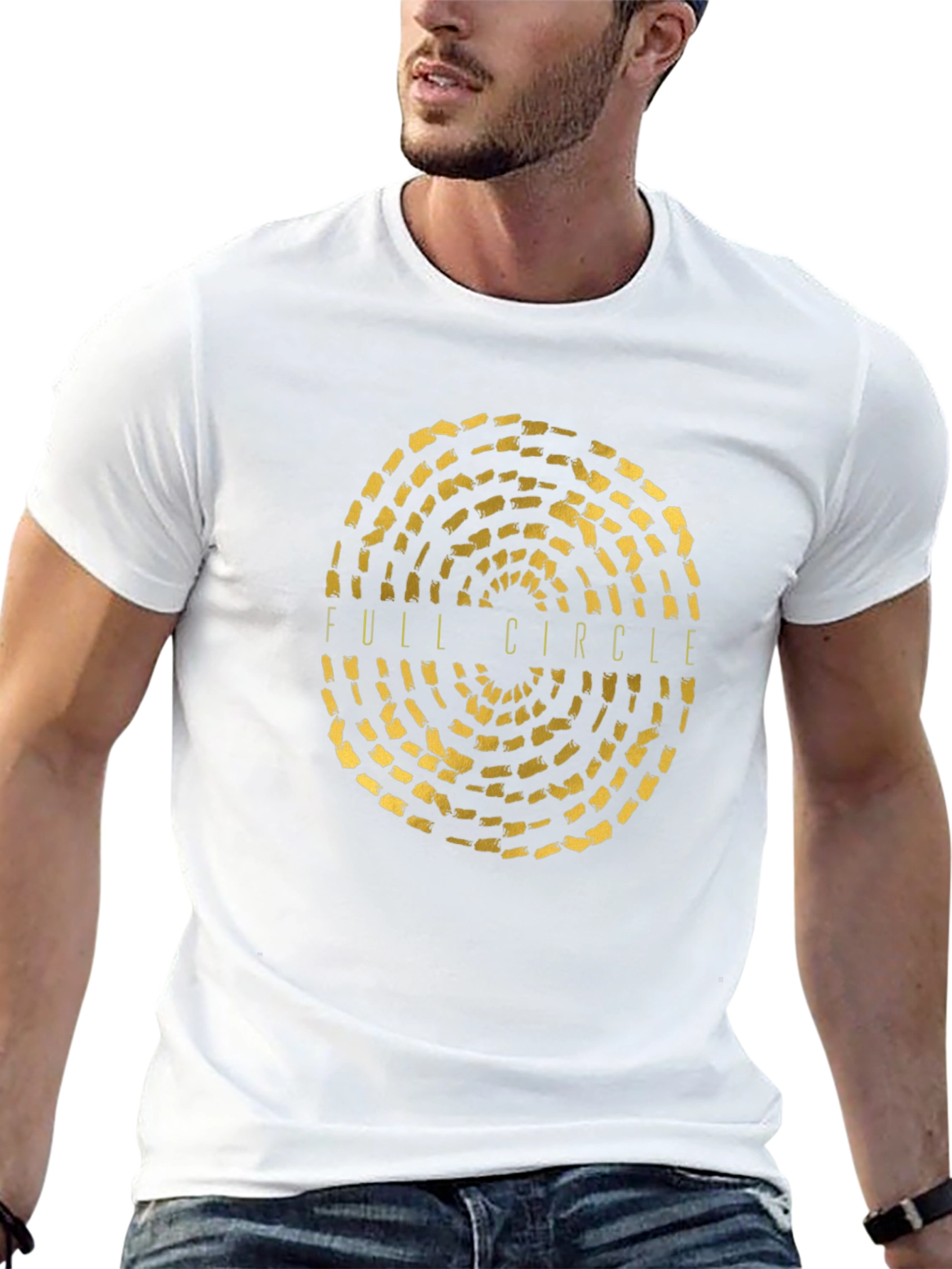 Full Circle Graphic Tee - Stylish Black Cotton T-Shirt