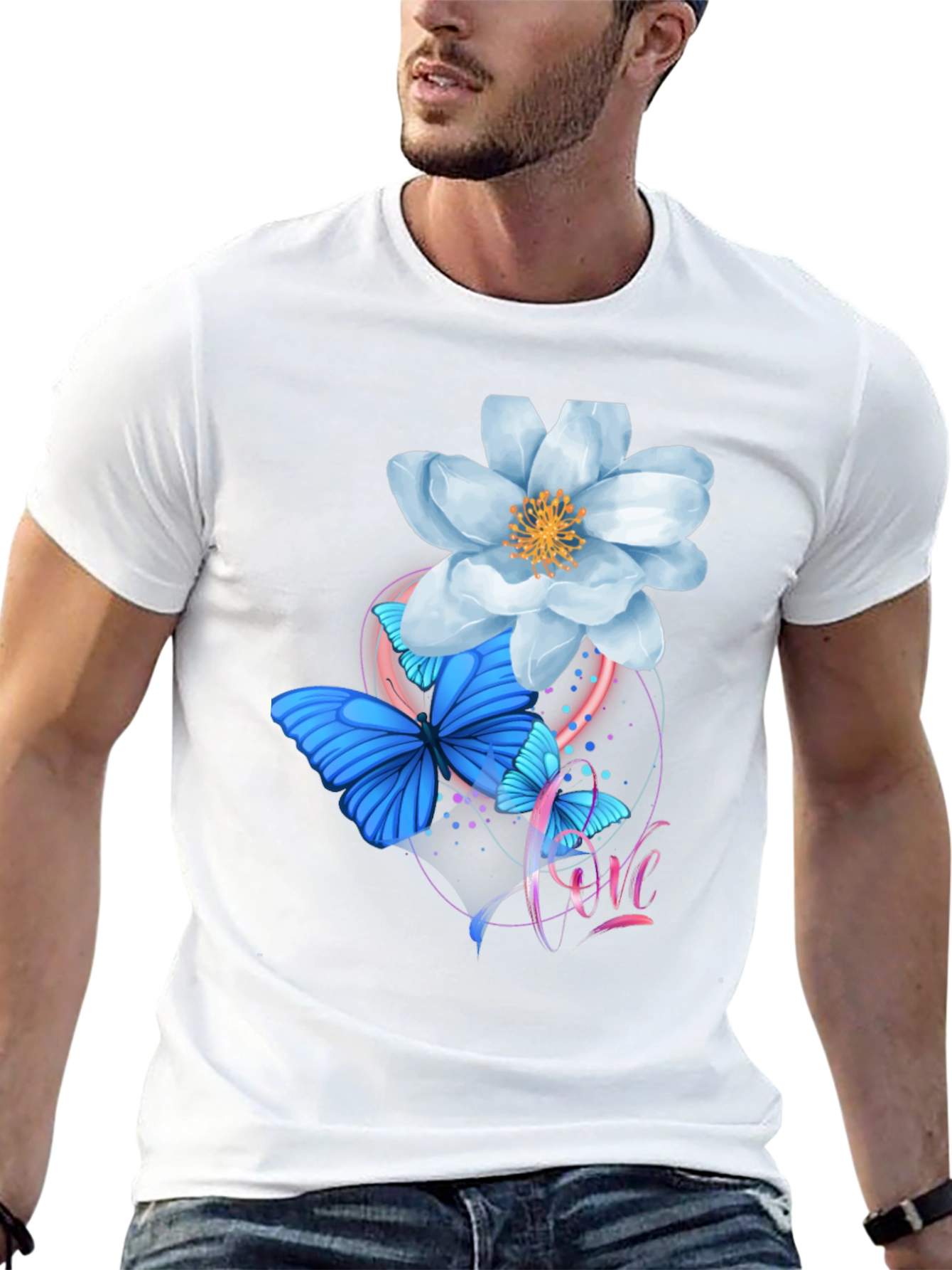 Floral Butterfly Graphic T-Shirt