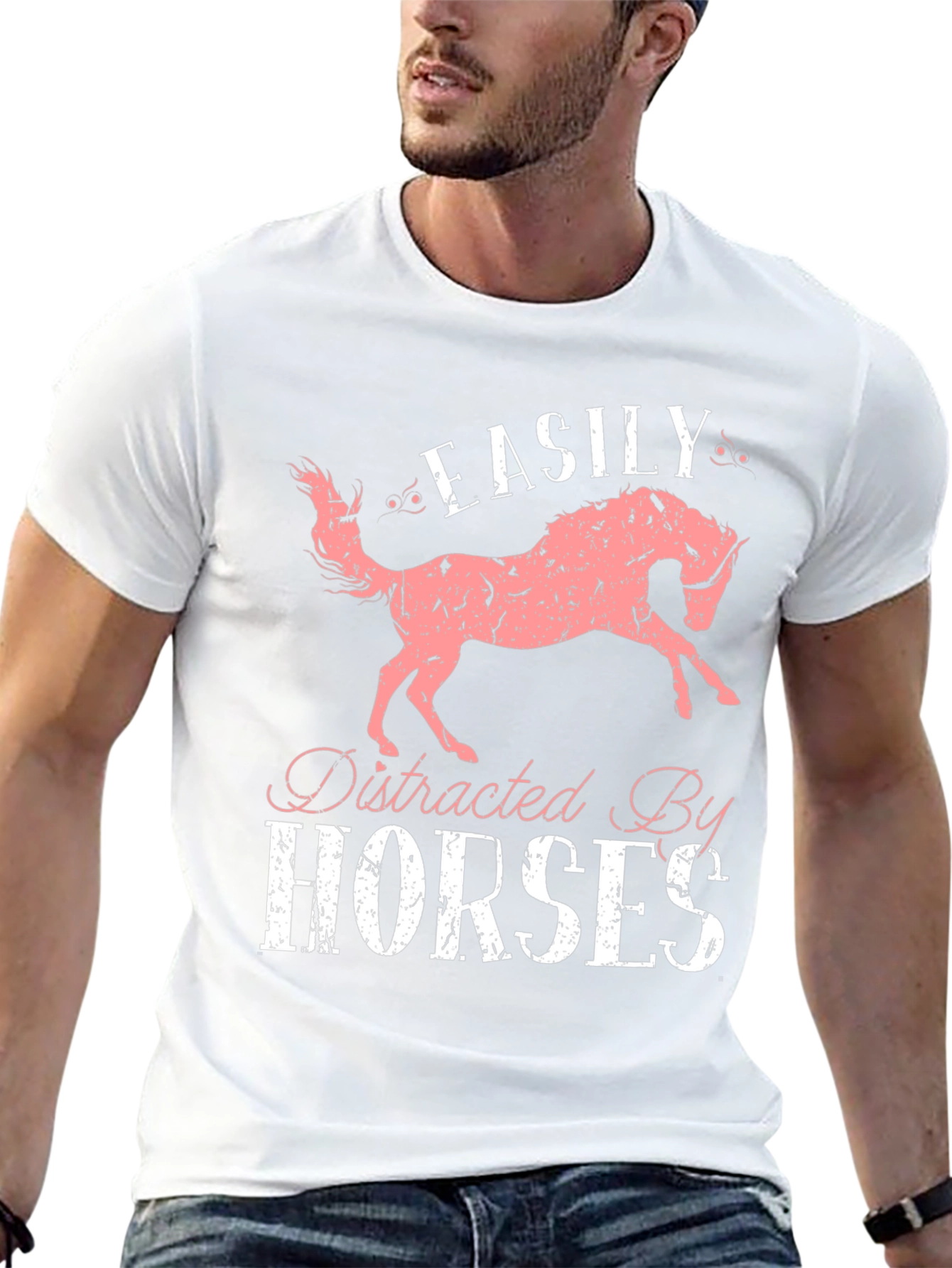 Easily Distracted by Horses Graphic T-Shirt