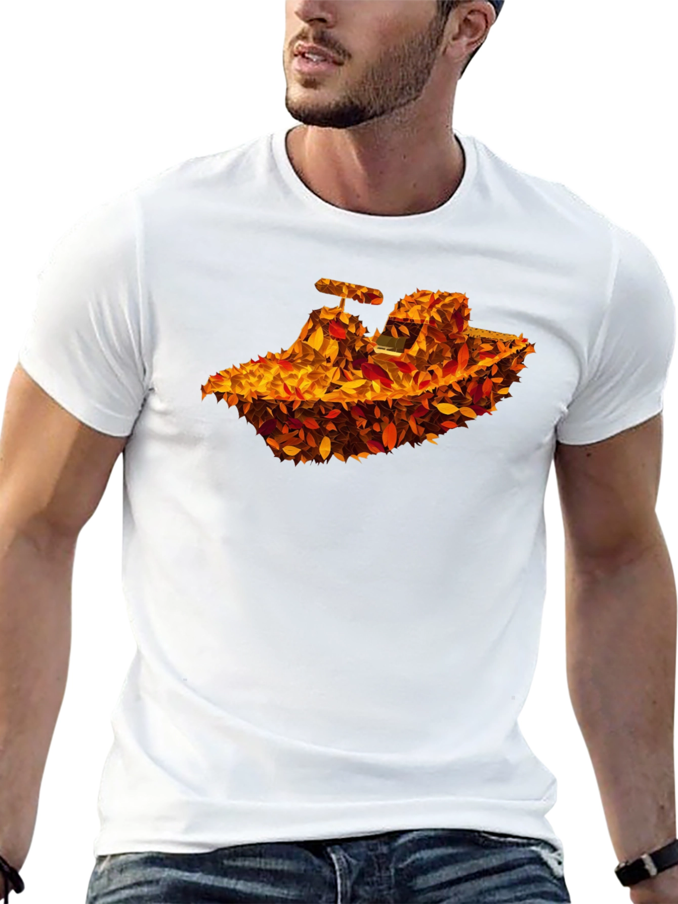Autumn Leaves Tractor Graphic T-Shirt