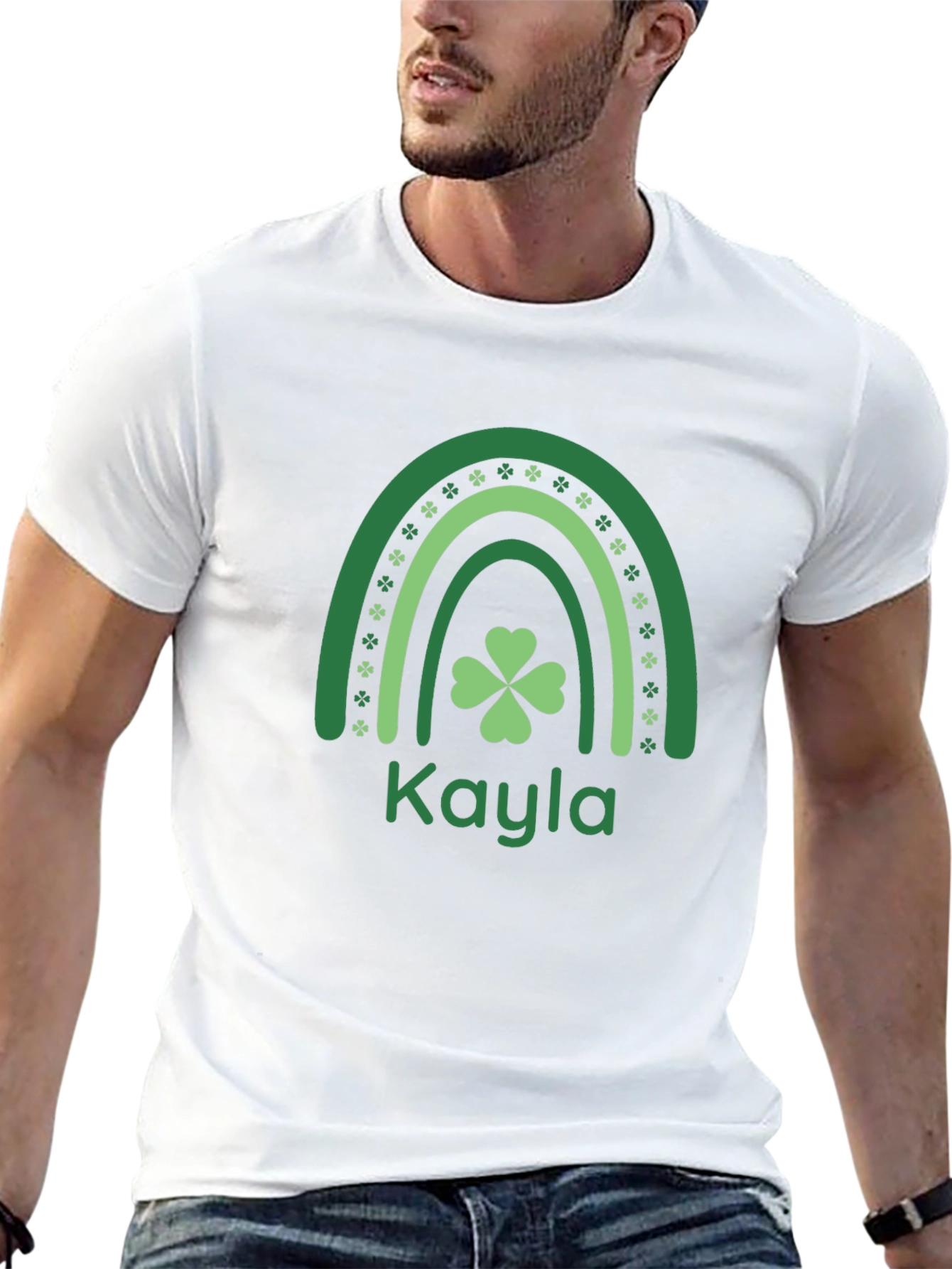 Kayla St. Patricks Day Shamrock Rainbow T-Shirt