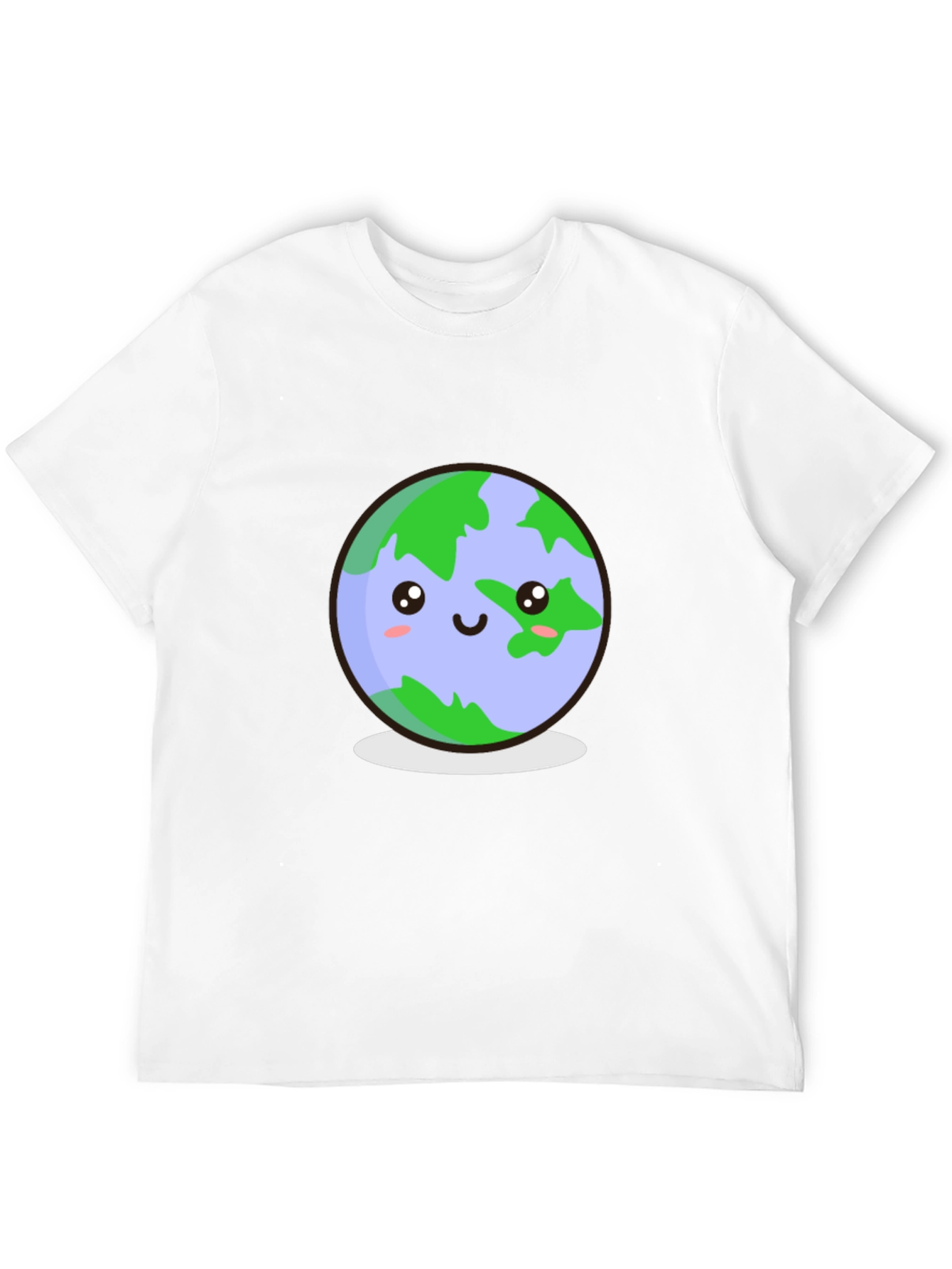 Kawaii Earth Graphic Tee - Black T-Shirt