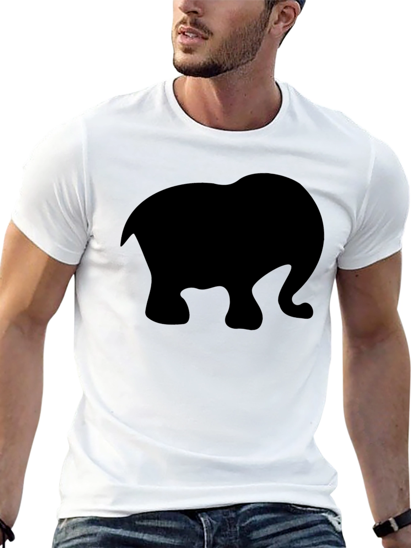 Black Elephant Silhouette T-Shirt