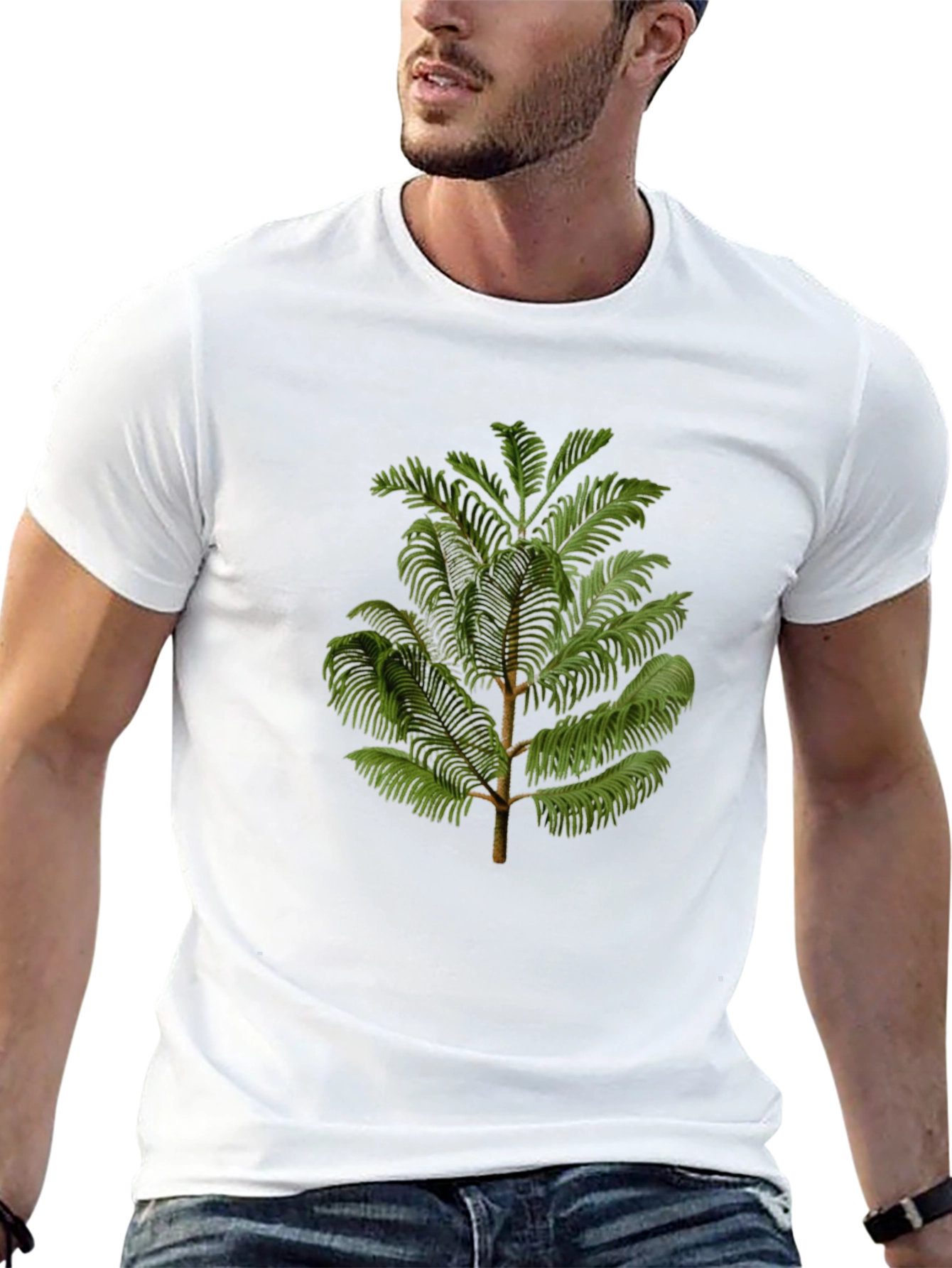 Botanical Tree Graphic Black T-Shirt