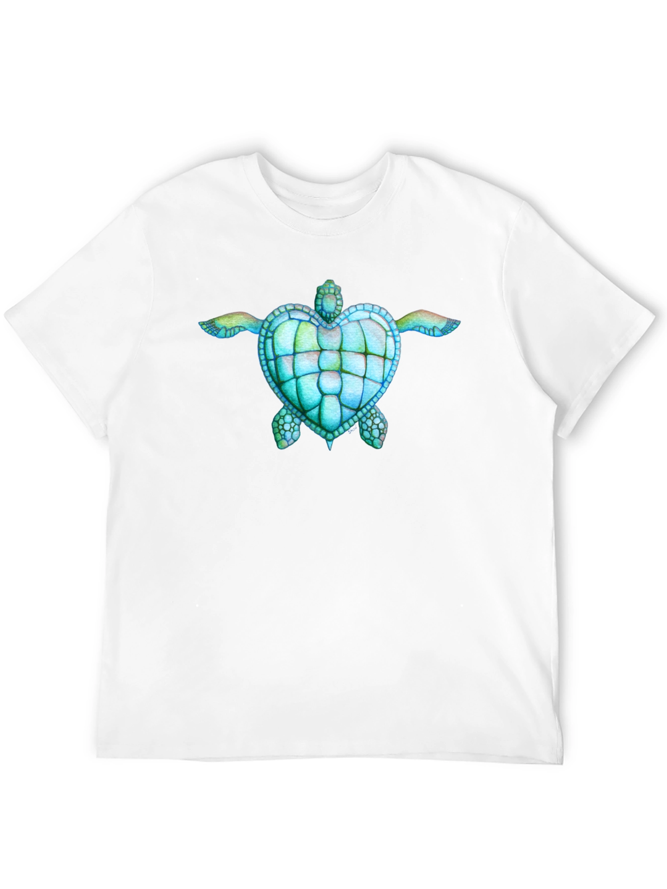Heart Turtle Graphic Black T-Shirt