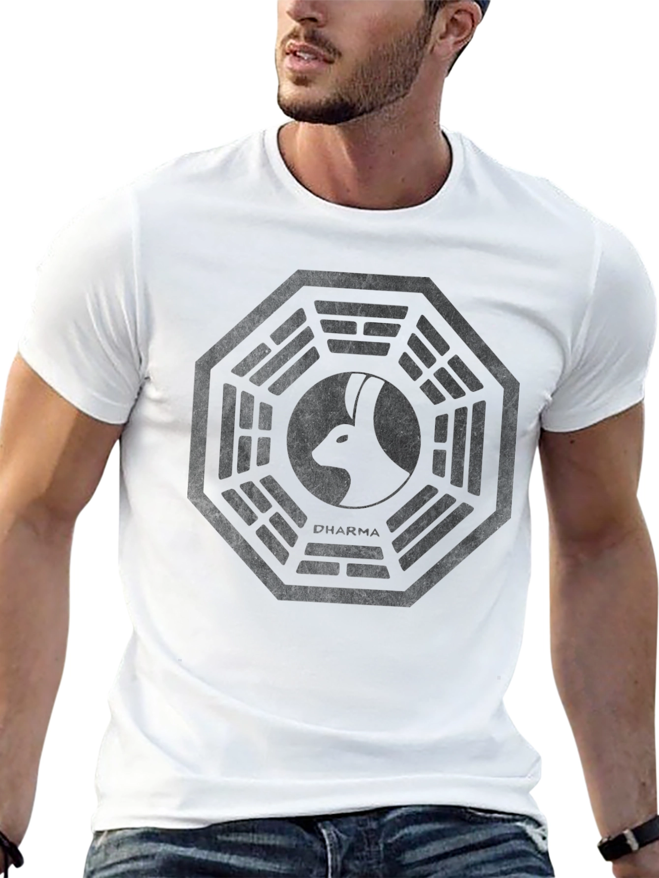 Dharma Initiative Rabbit Logo Black T-Shirt