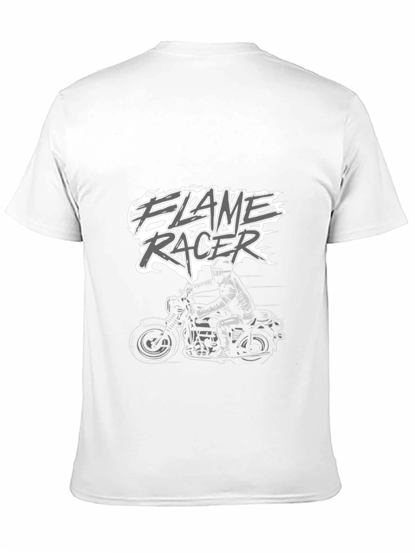 Flame Racer Graphic Tee - Motorcycle Rider T-Shirt