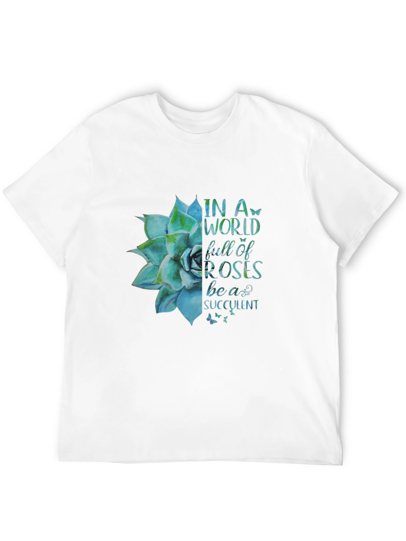 Succulent Graphic Black T-Shirt