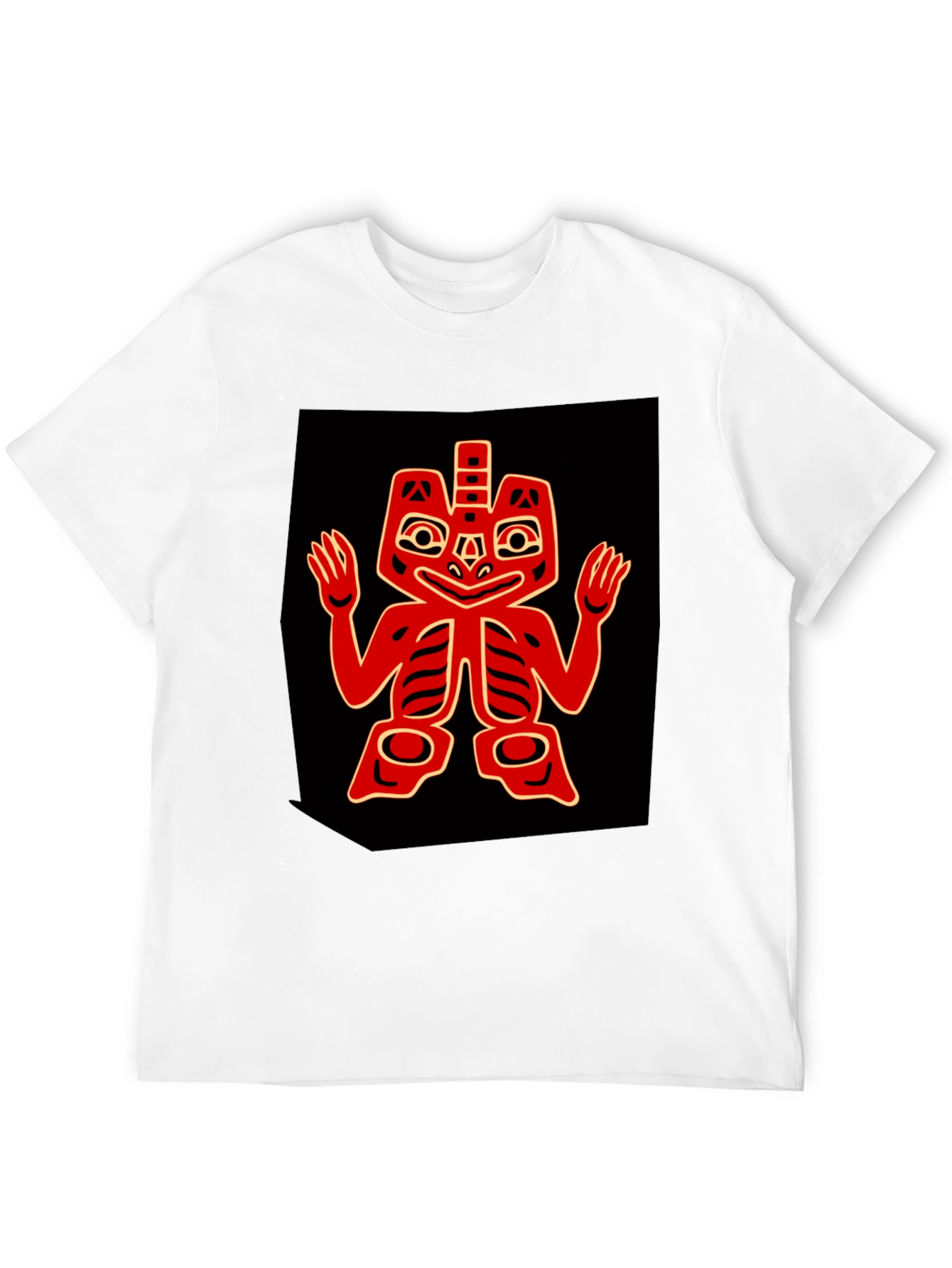 Bold Graphic Tee - Red Native American Design