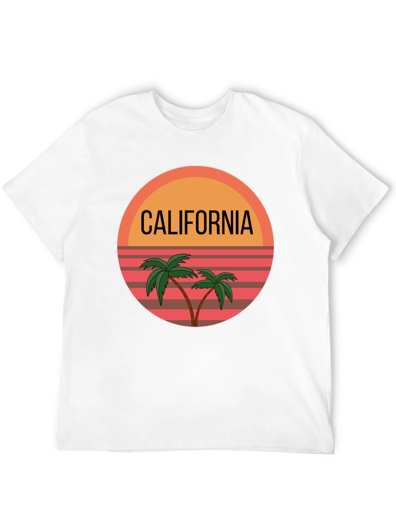 California Palm Tree Graphic Black T-Shirt