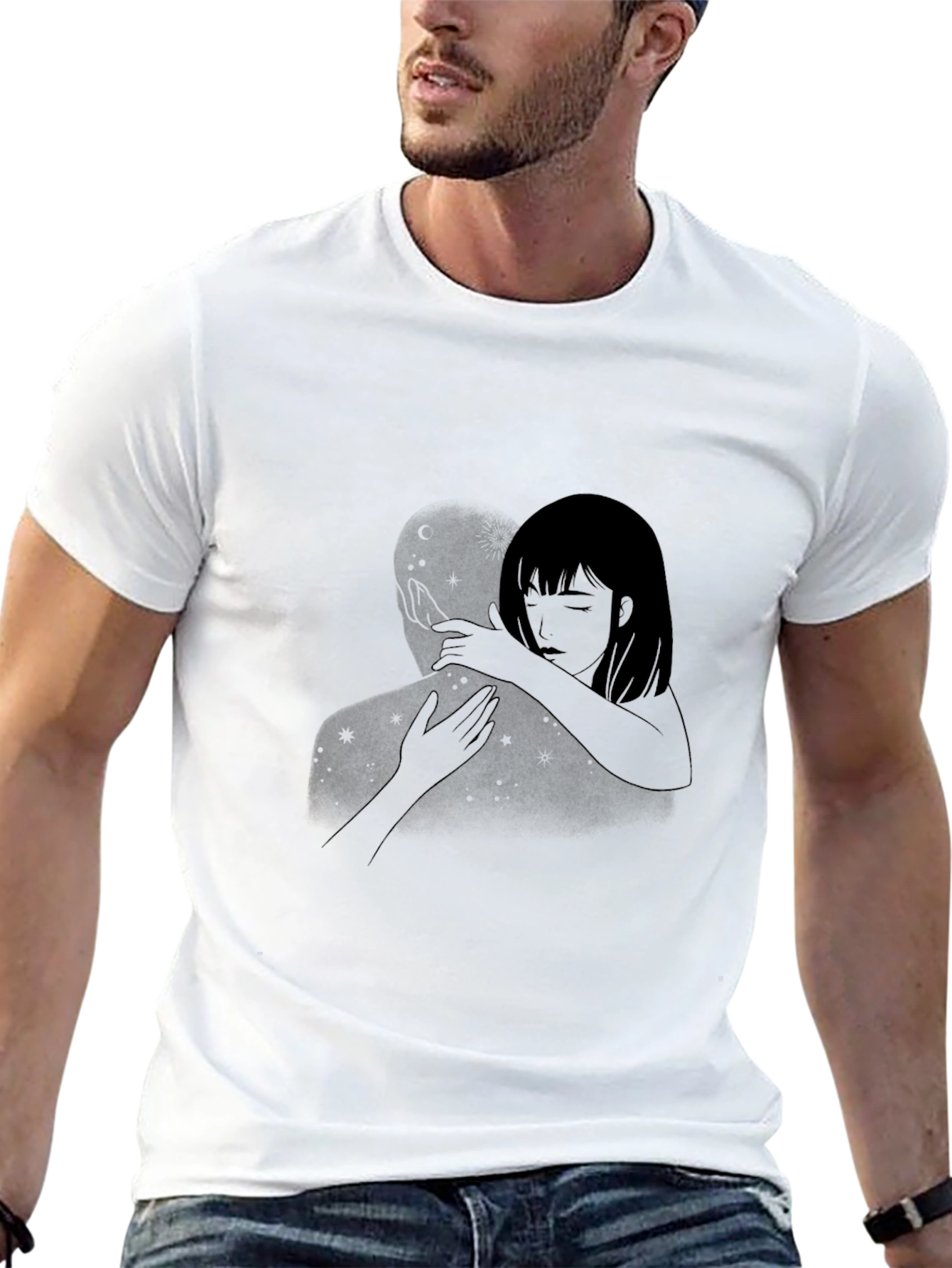 Embrace Graphic Tee - Stylish Black Comfort