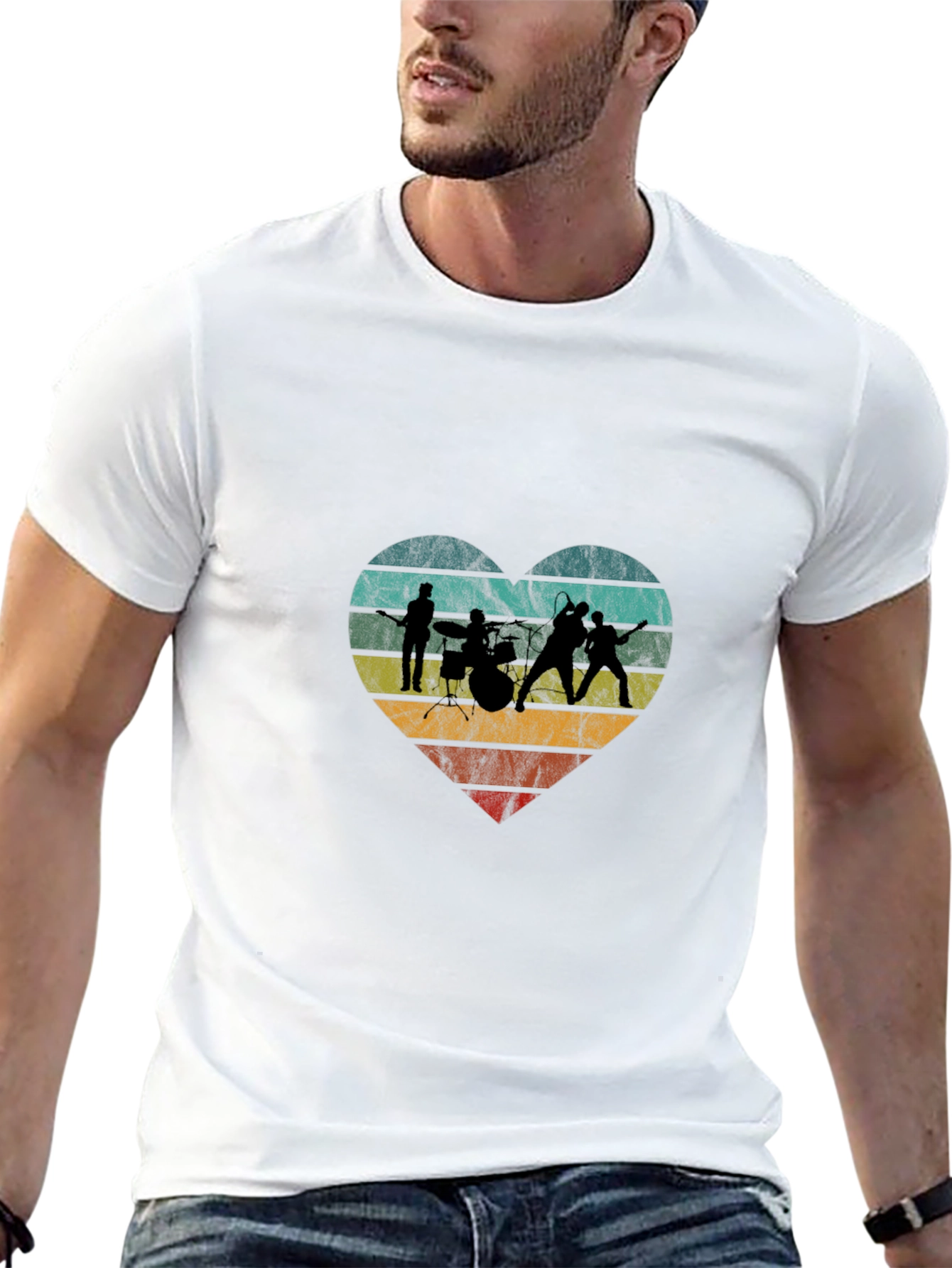 Band Heart Graphic Tee - Rock Music Fan T-Shirt