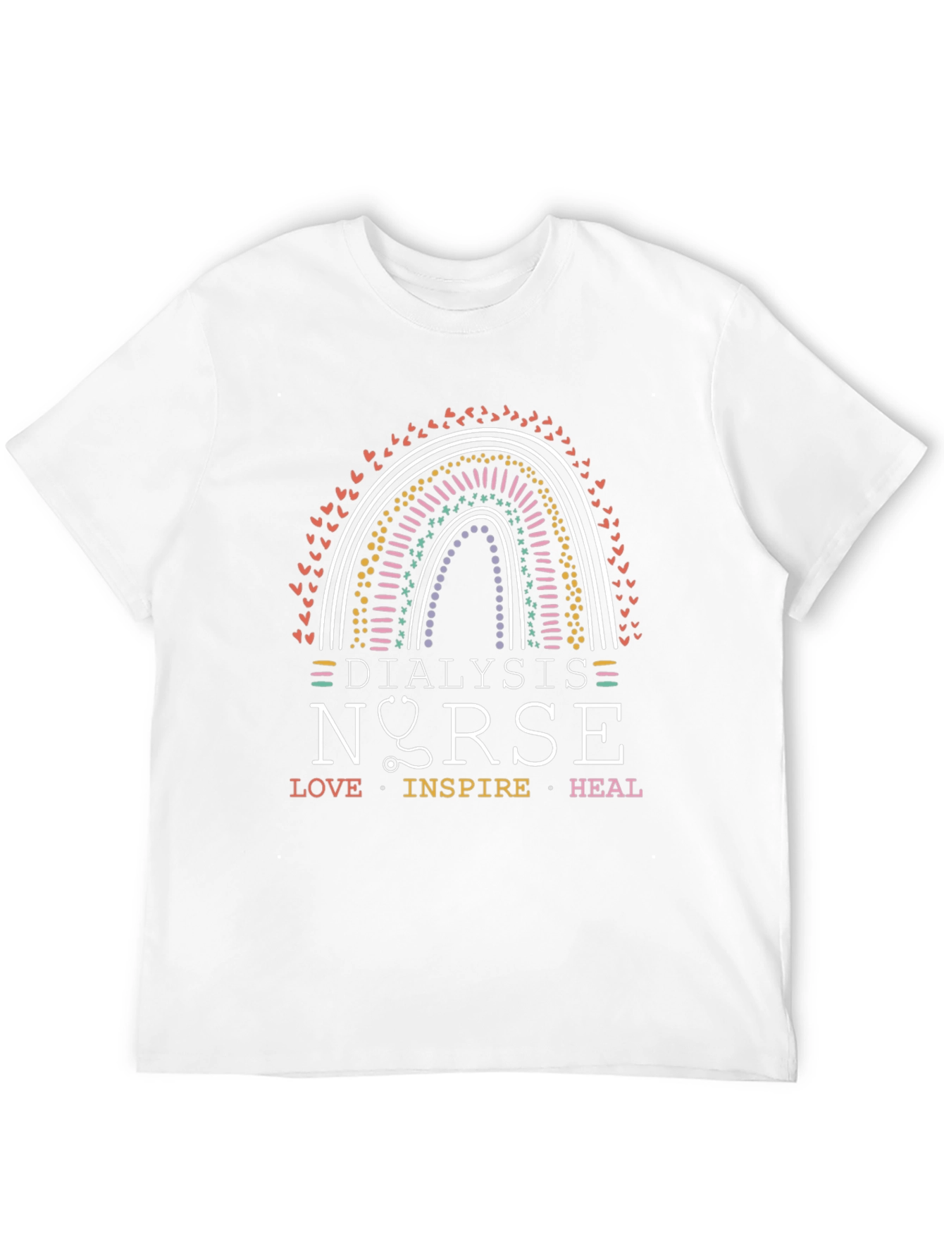 Dialysis Nurse Rainbow Graphic Tee