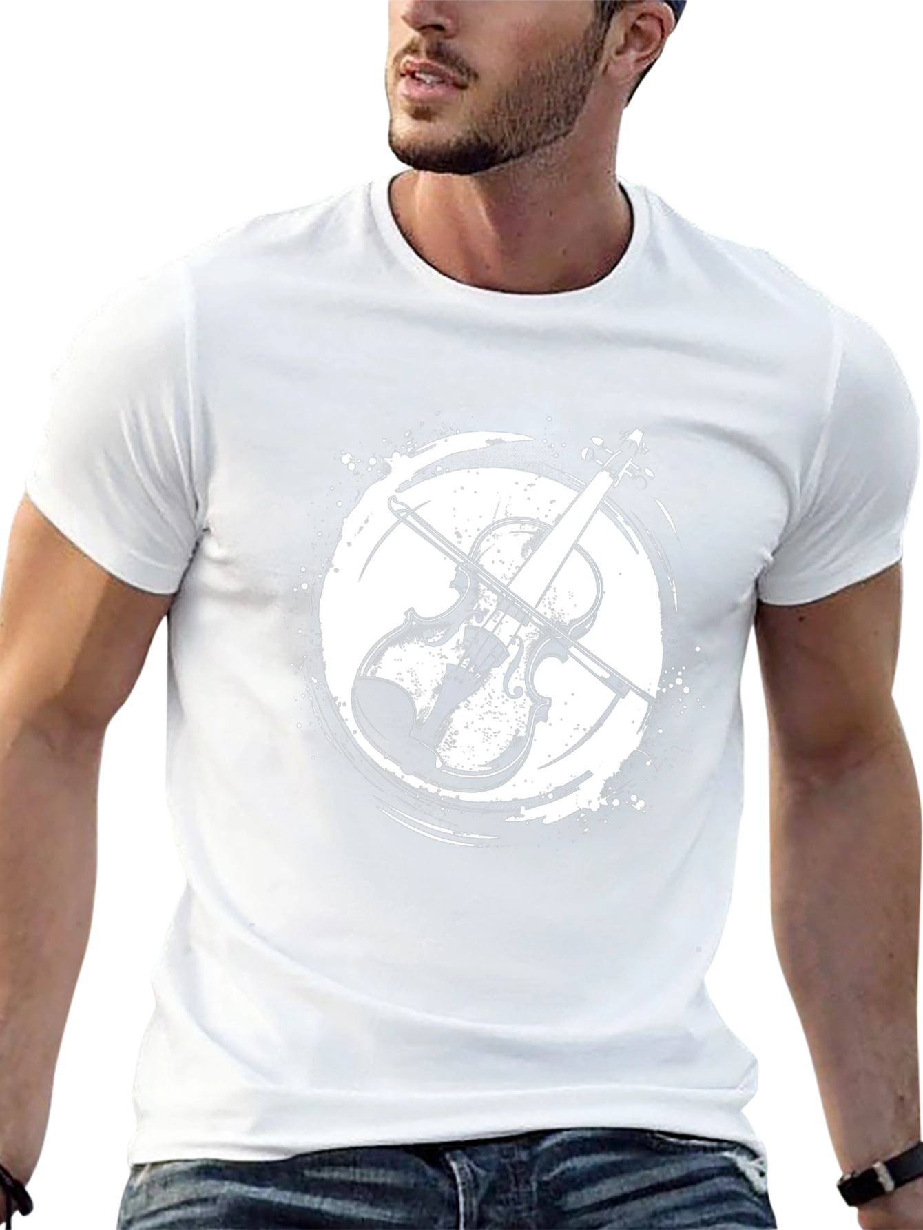 Violin Graphic Tee - Musical Instrument T-Shirt