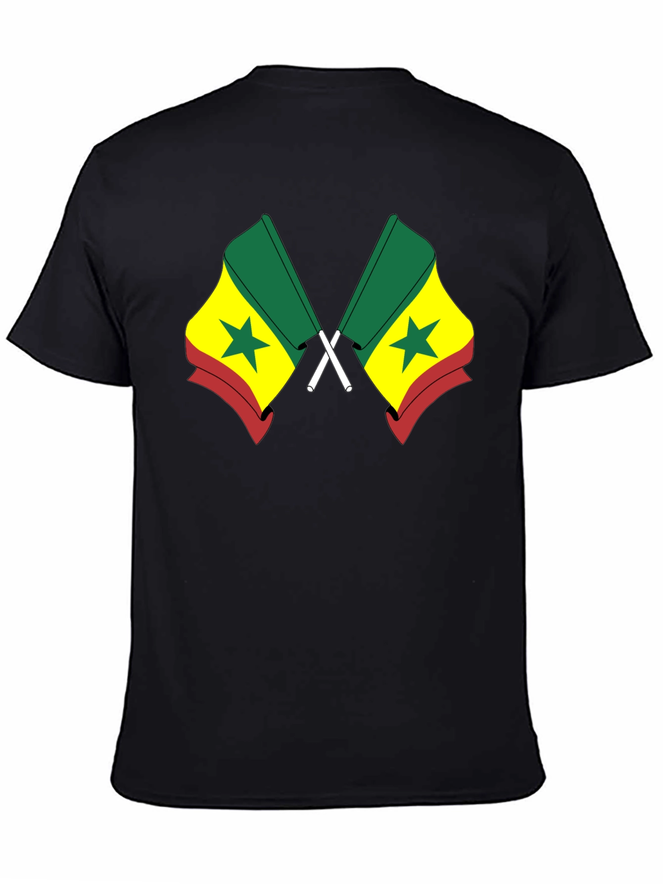 Senegal Flag Black T-Shirt
