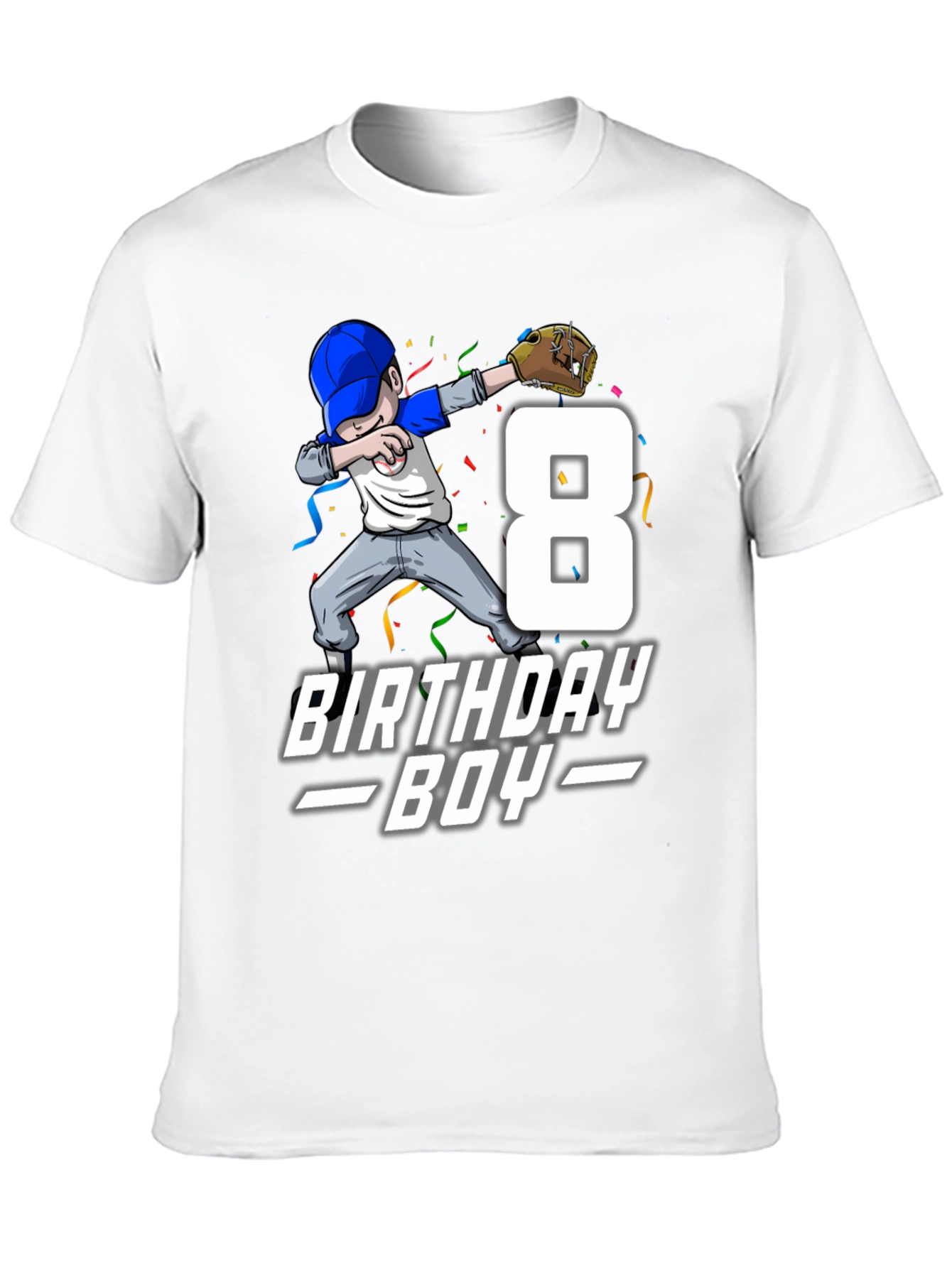 Birthday Boy Baseball T-Shirt - Number 8