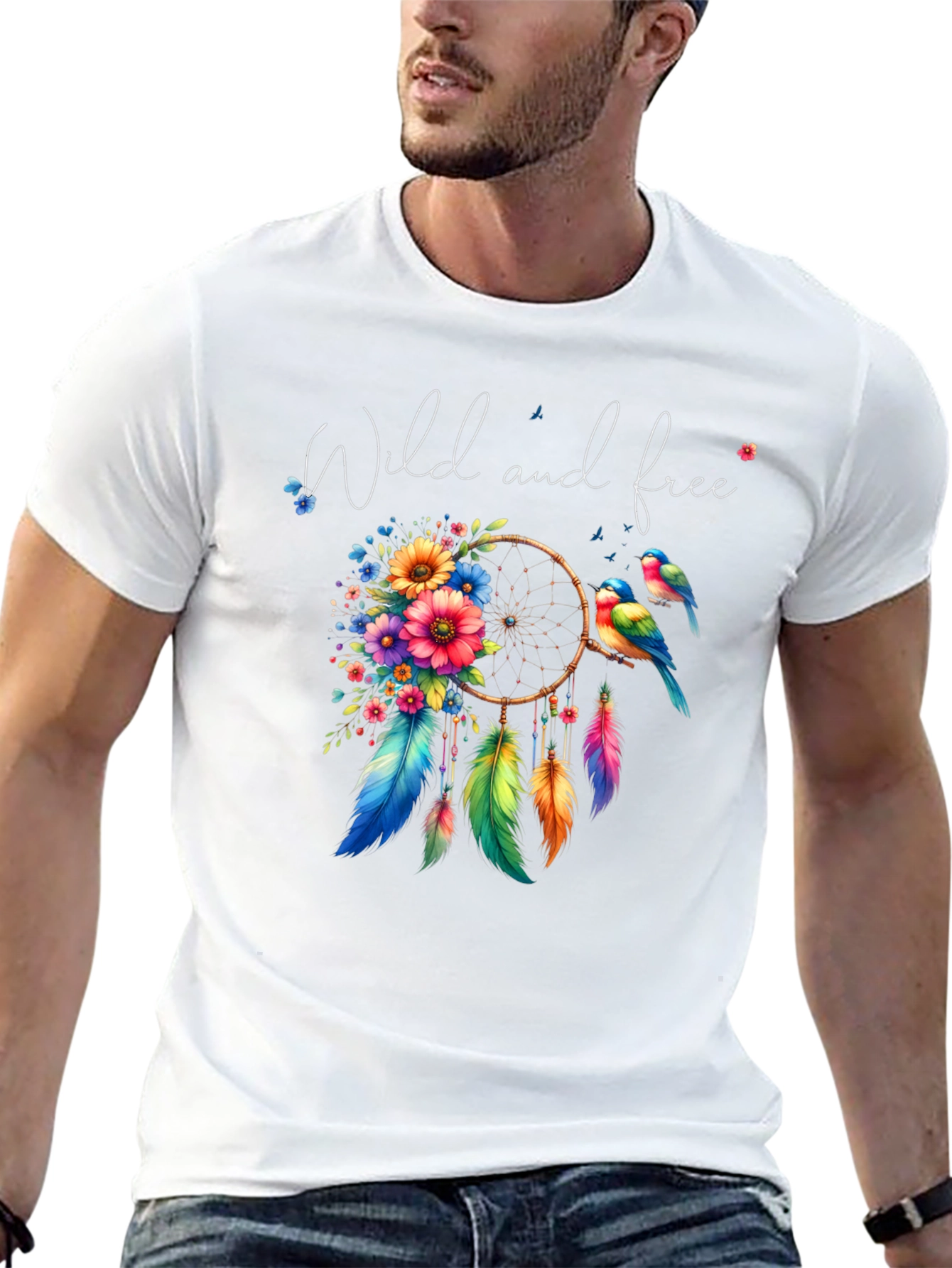 Wild and Free Dreamcatcher T-Shirt - Bohemian Style