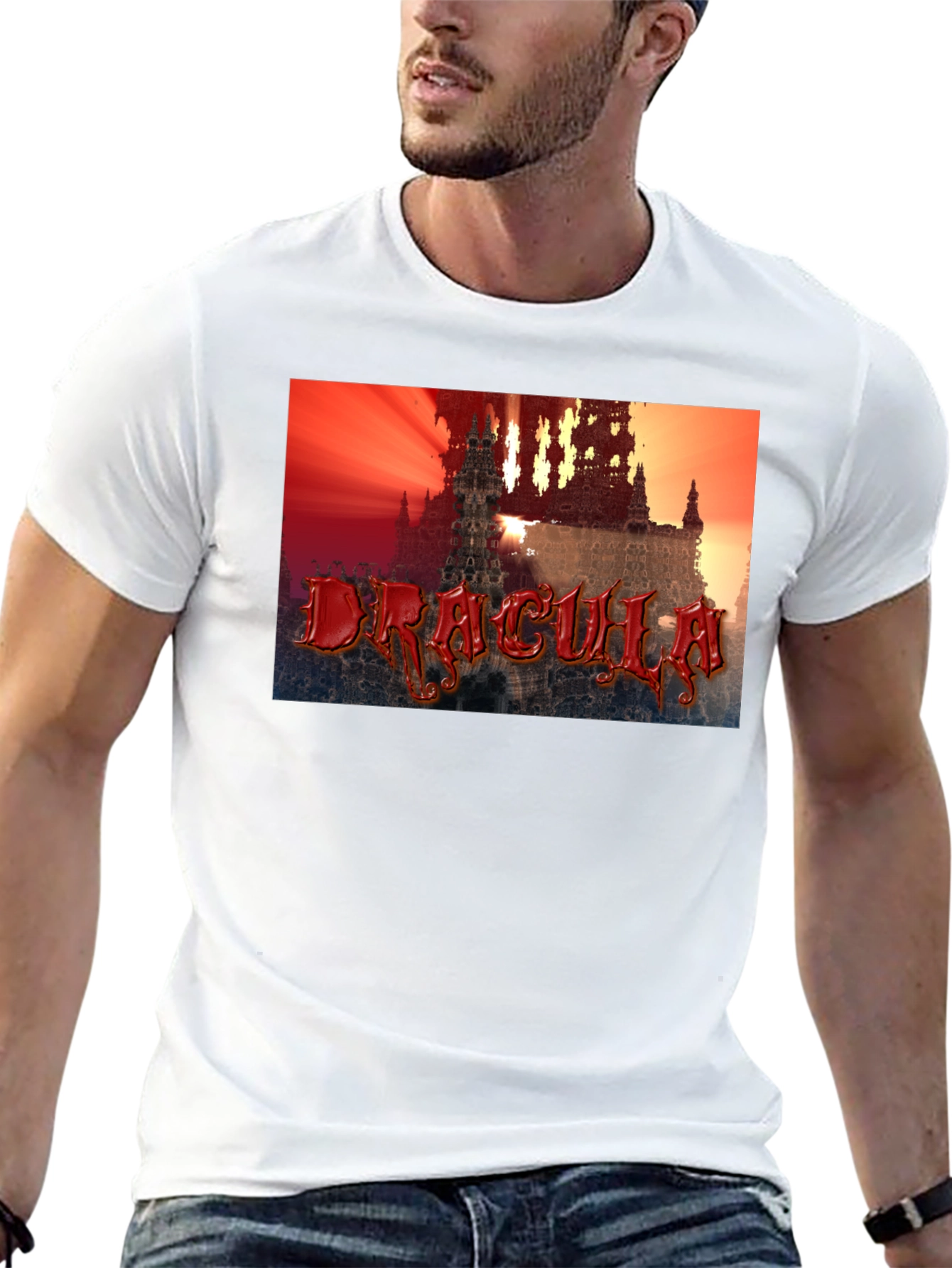 Dracula Castle Graphic T-Shirt - Black