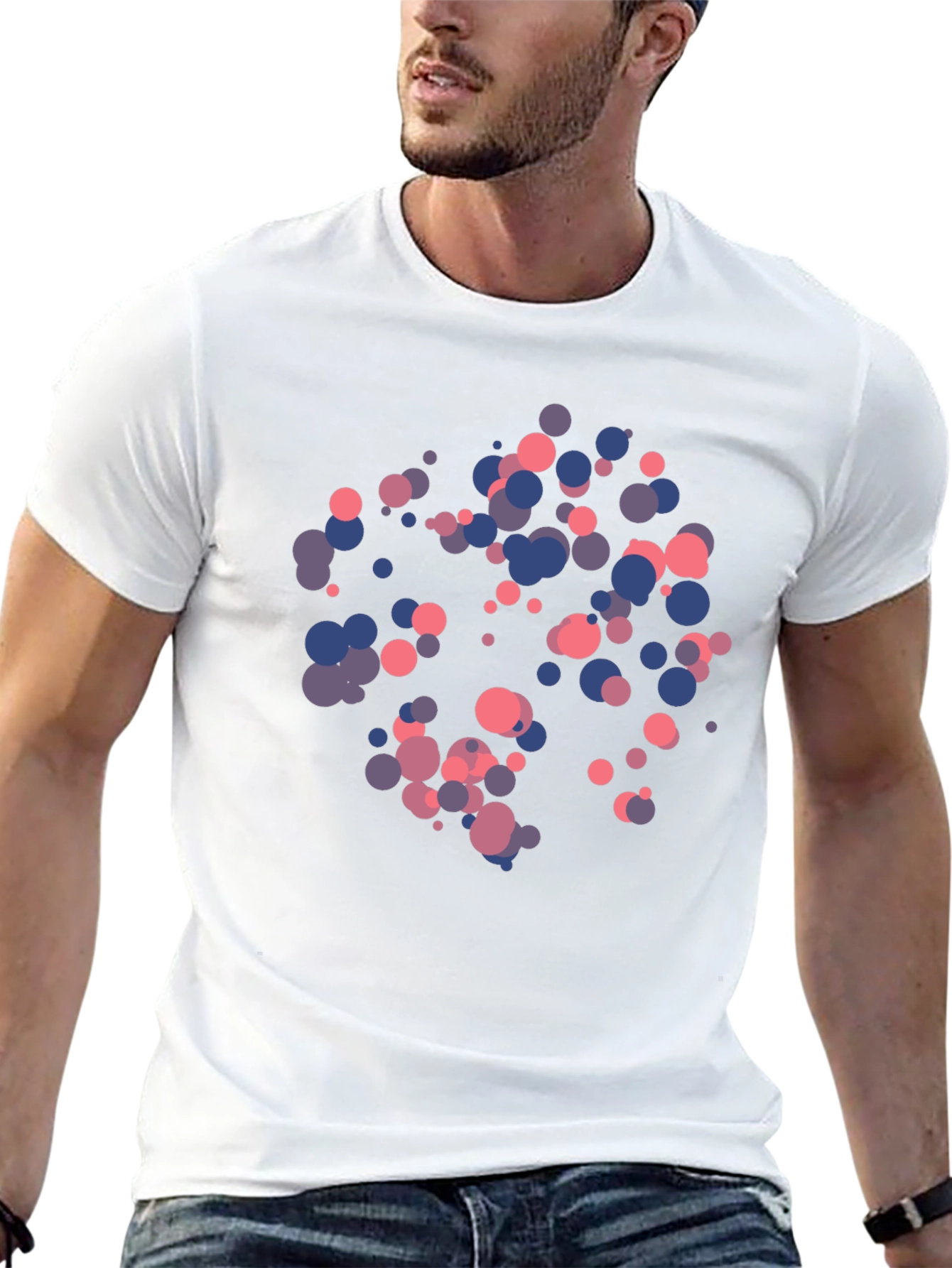 Abstract Dots Graphic Black T-Shirt