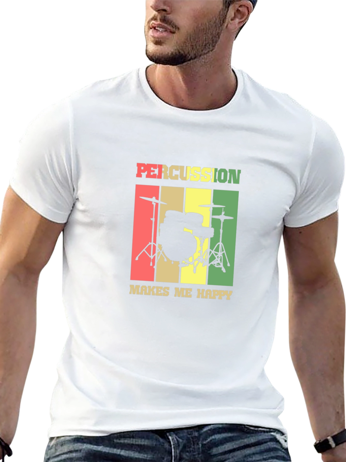 Percussion Makes Me Happy T-Shirt - Musician Tee