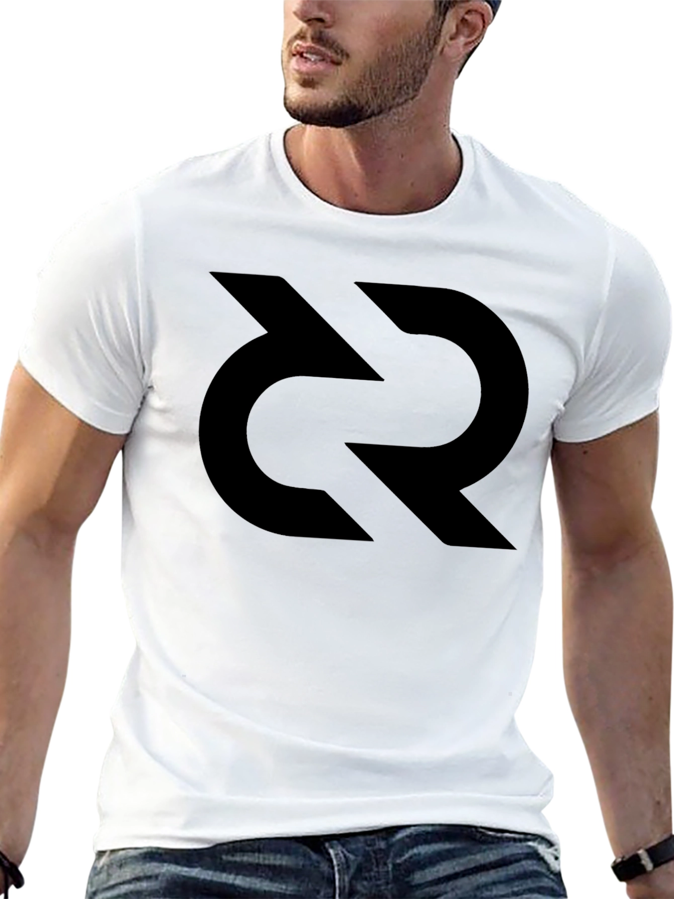 Black Graphic Tee - Modern Logo Design