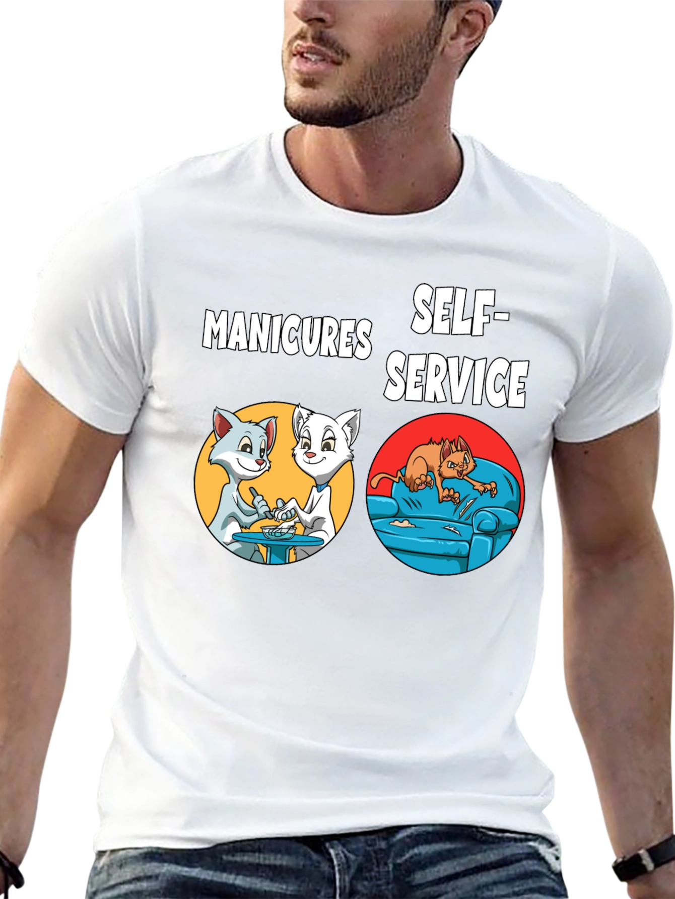 Manicures Self-Service Cat Graphic Tee
