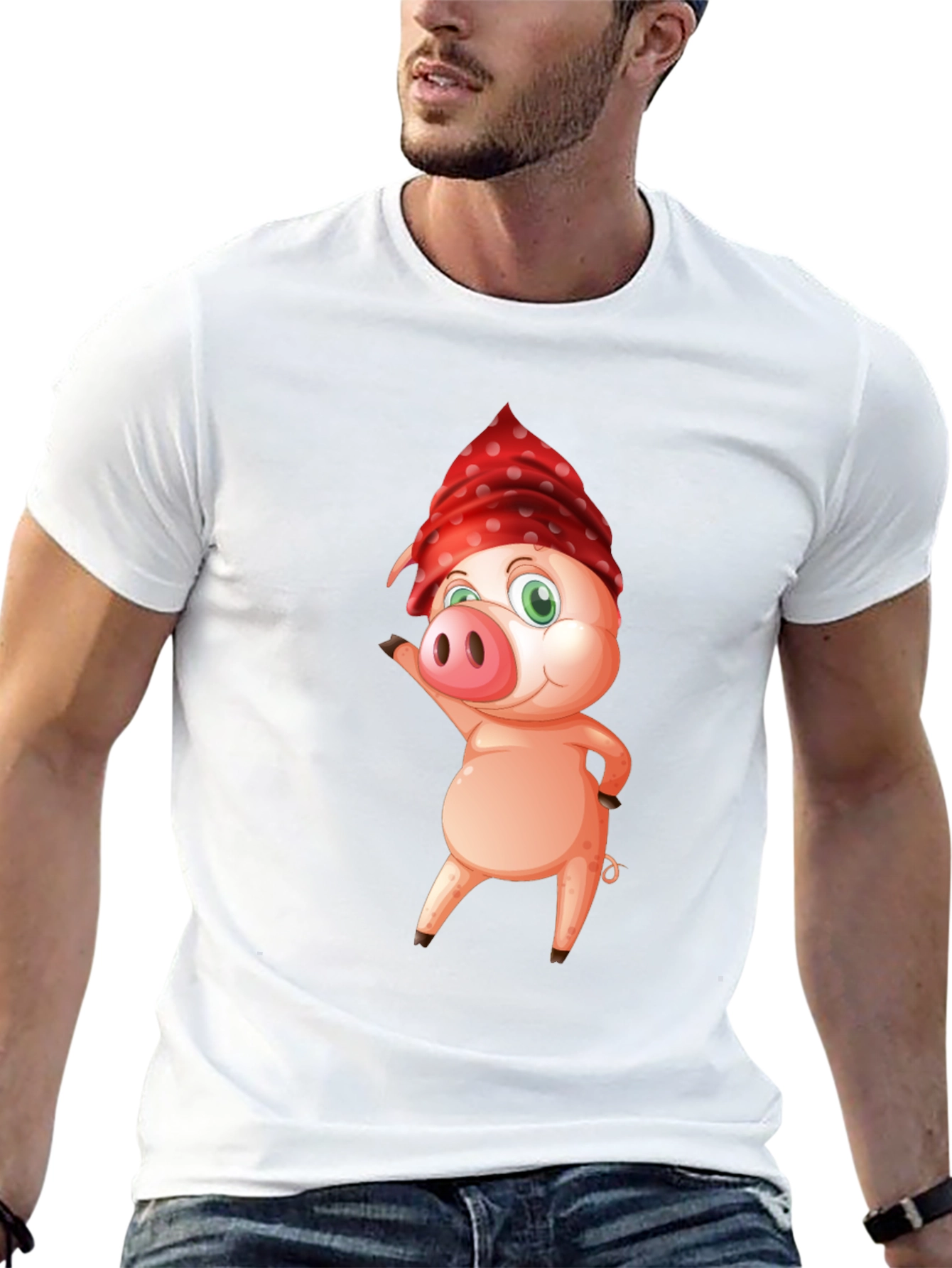Pig with Bandana Graphic Tee - Cool & Comfy