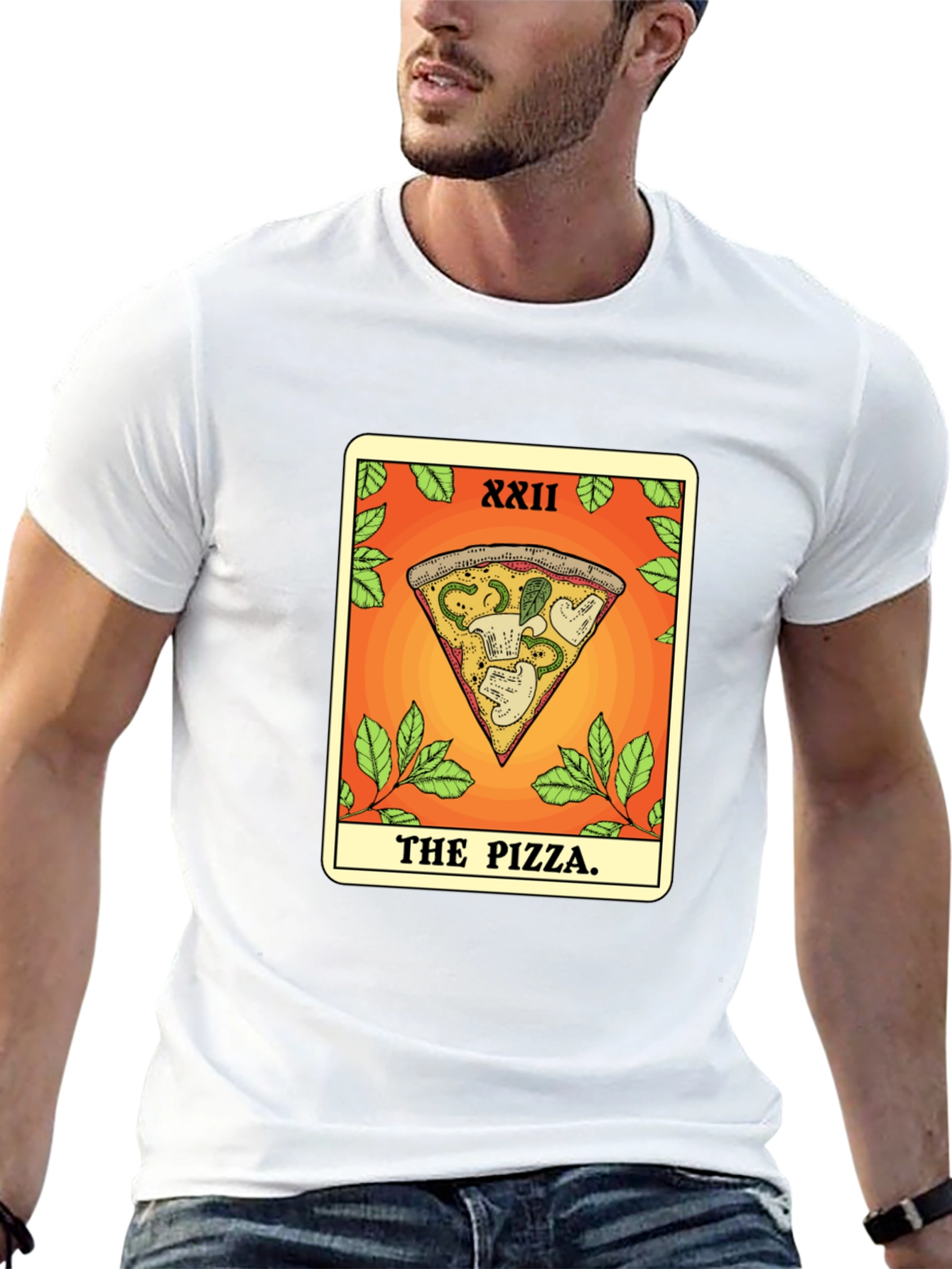 Pizza Tarot Card T-Shirt - Novelty Graphic Tee