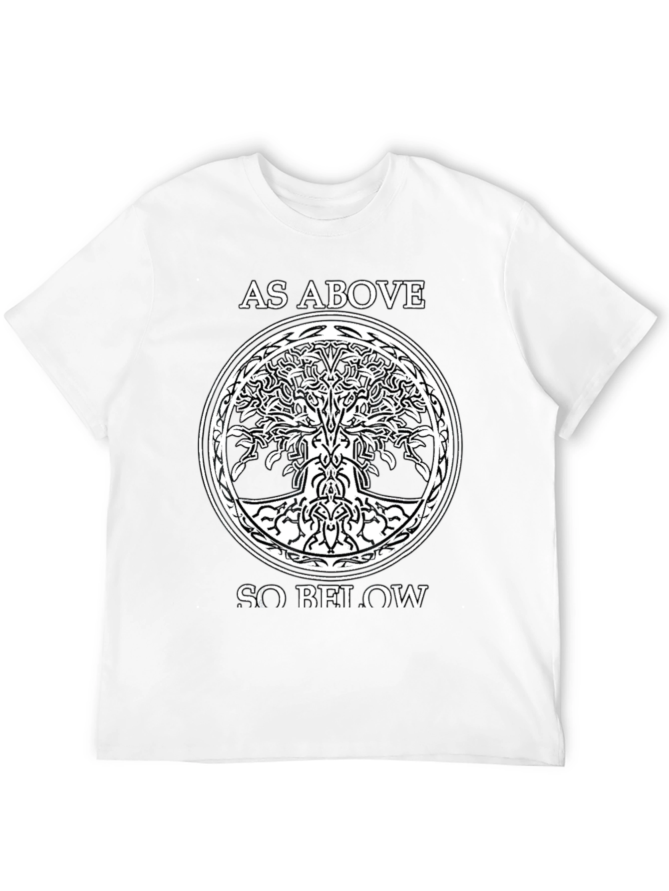 As Above So Below Tree of Life Black T-Shirt