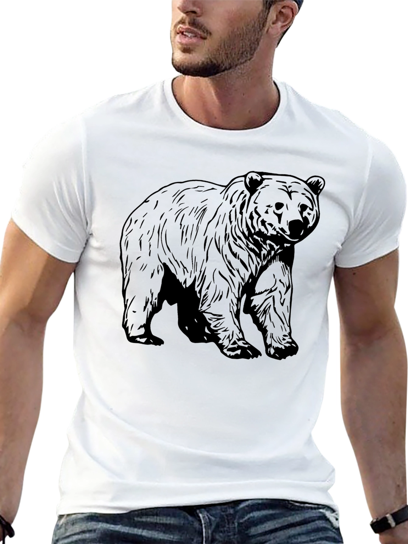 Black Bear Graphic Tee - Mens Casual Shirt