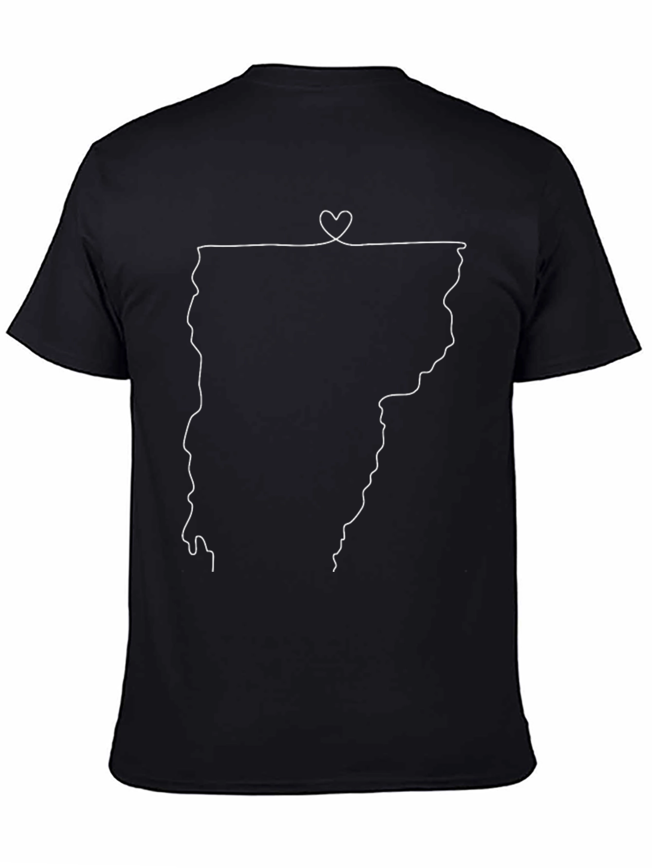 Vermont State Outline Heart T-Shirt