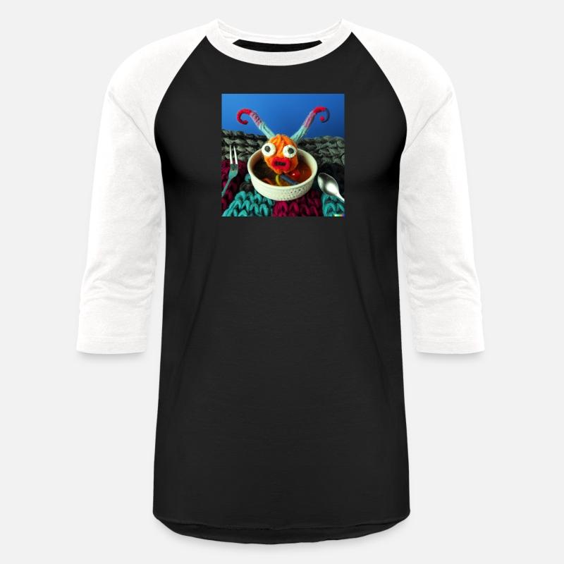 Amazing knitted monster watches the planet.