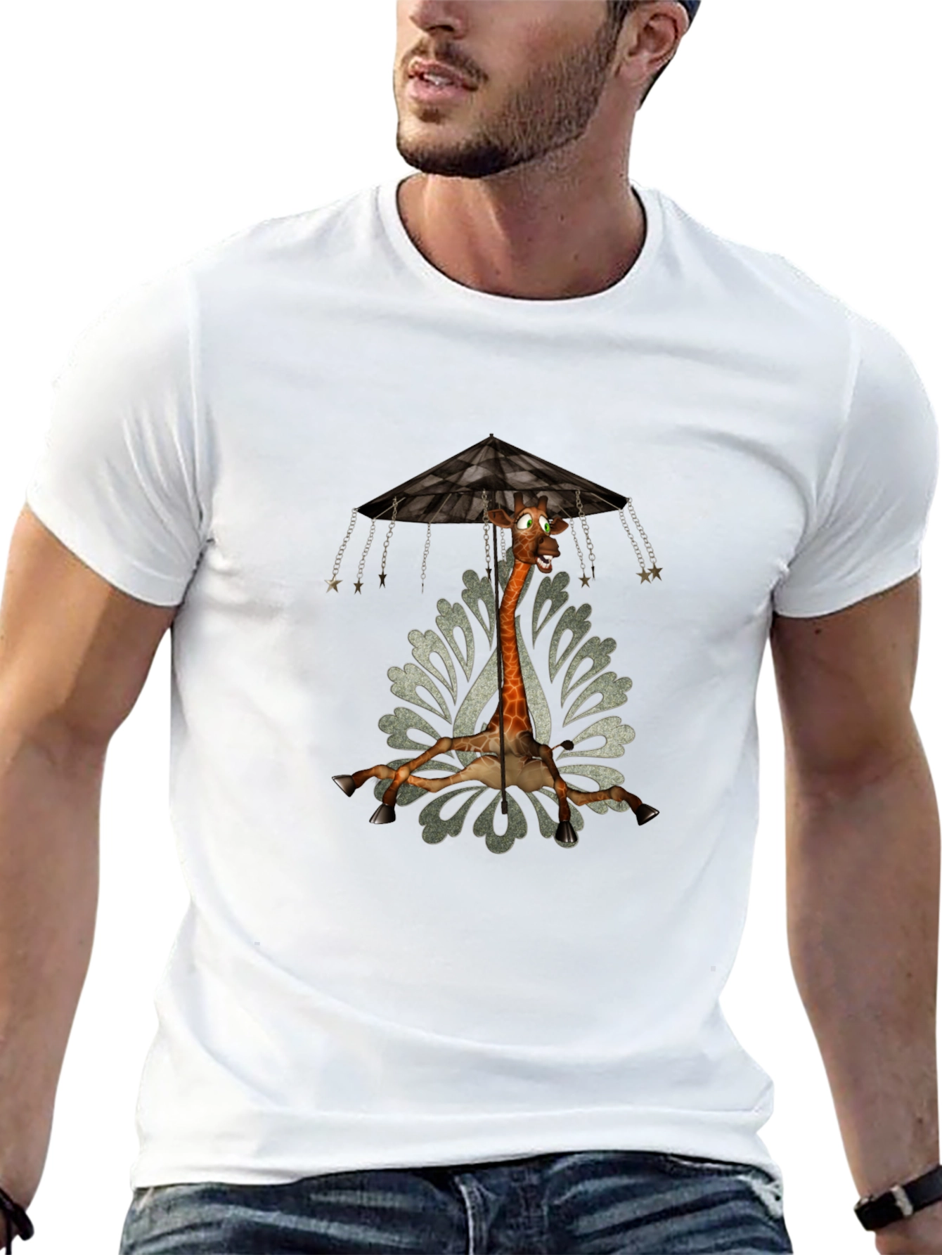 Giraffe Carousel T-Shirt - Unique Graphic Tee