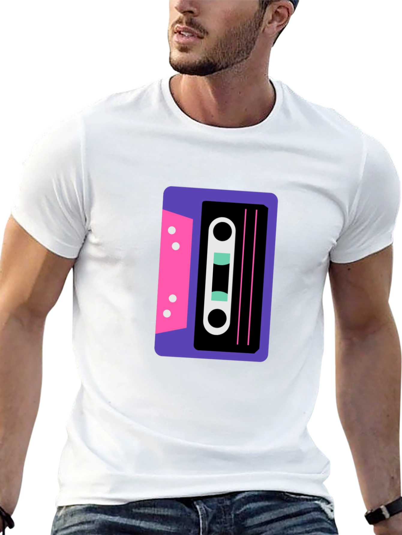 Retro Cassette Graphic Tee - Cool 80s Style!