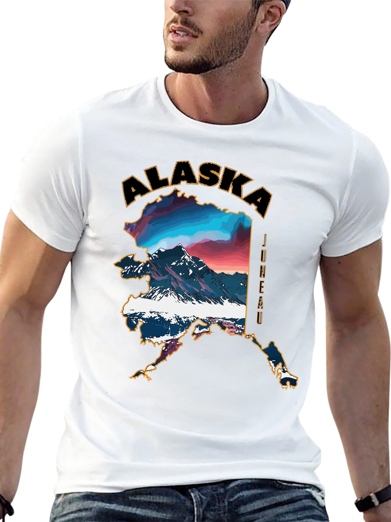 Alaska Landscape Graphic Tee - Black