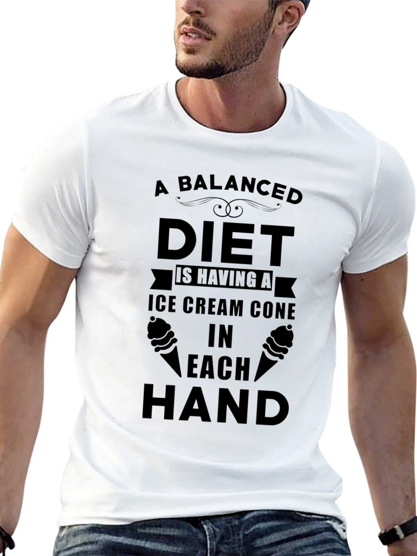 Funny Balanced Diet Ice Cream T-Shirt