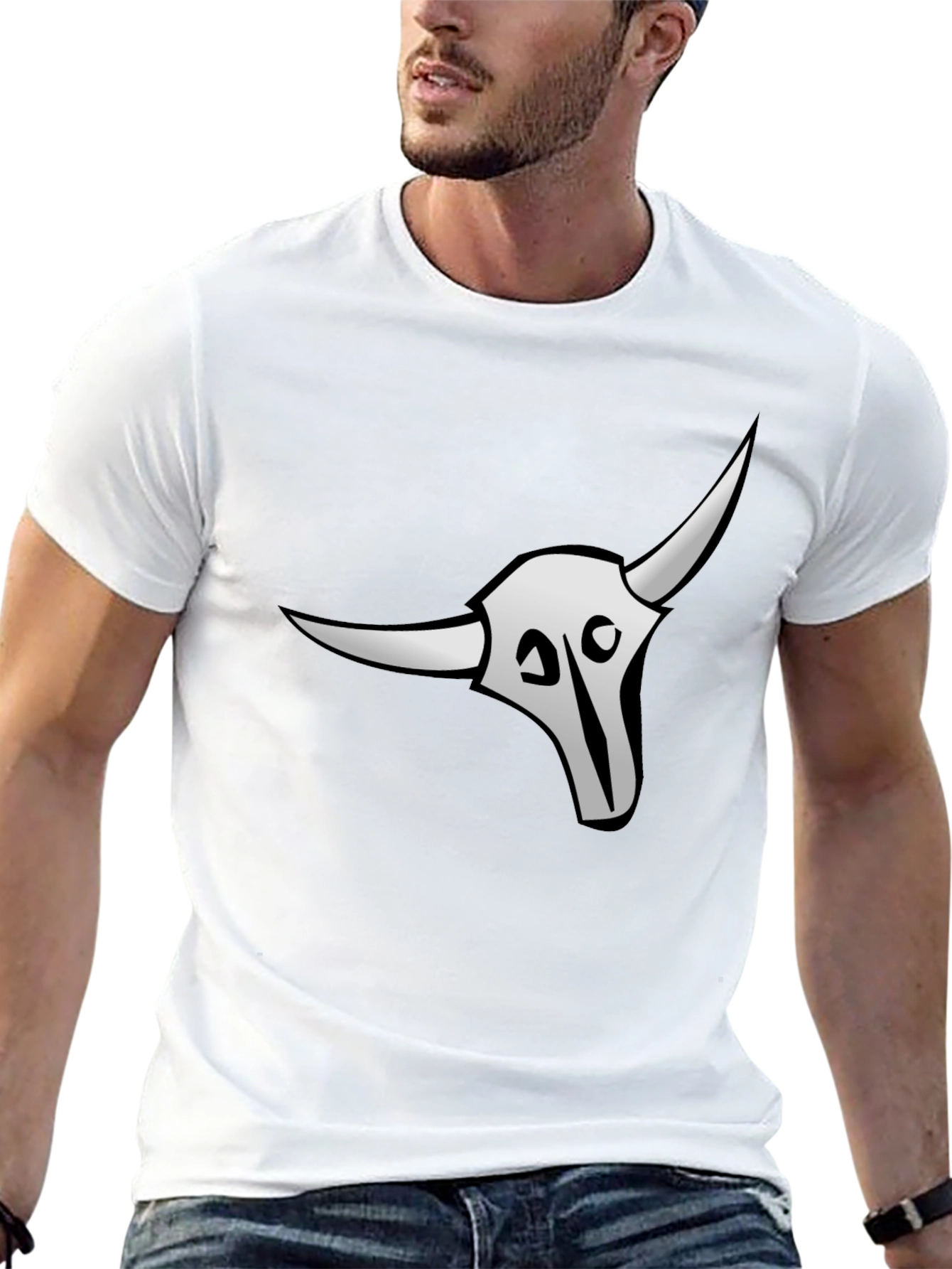 Skull Bull T-Shirt - Premium Black Cotton Tee
