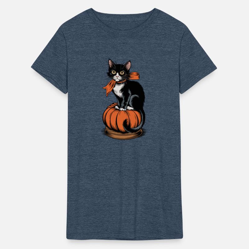 Black and White Cat On Pumpkin