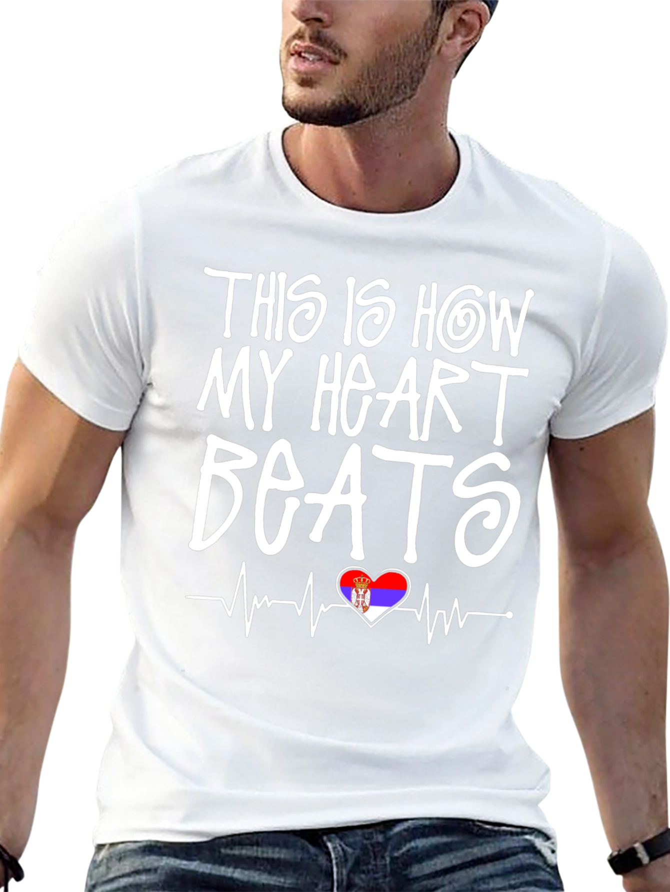 Serbian Pride Heartbeat T-Shirt