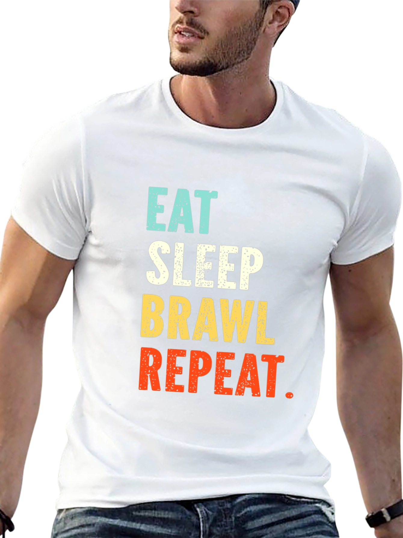 Eat Sleep Brawl Repeat T-Shirt - Gamer Tee