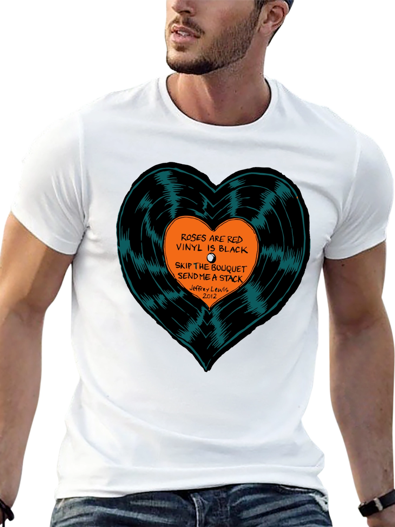 Vinyl Heart T-Shirt: Roses Are Red