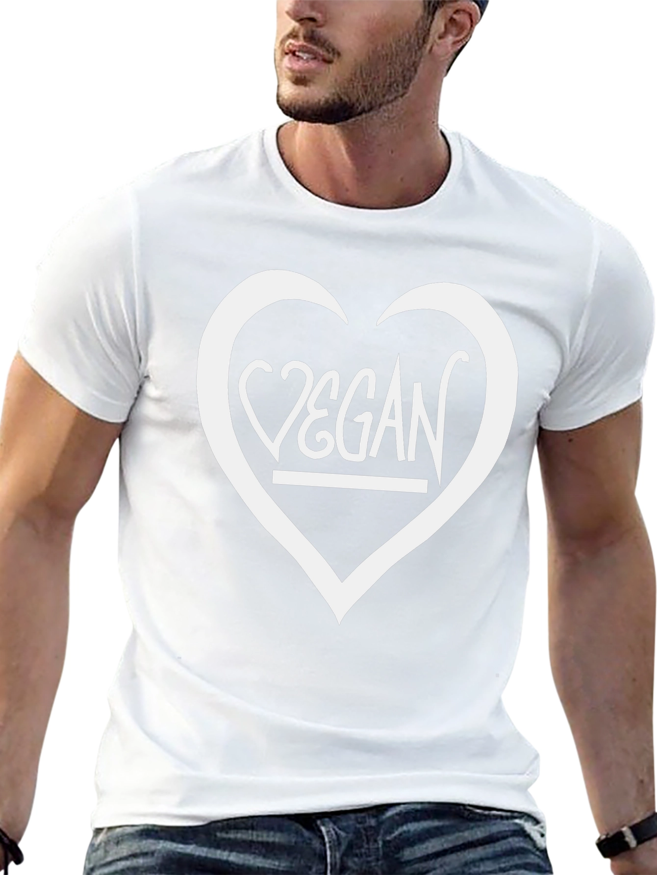 Vegan Heart Graphic T-Shirt - Unisex Black Tee